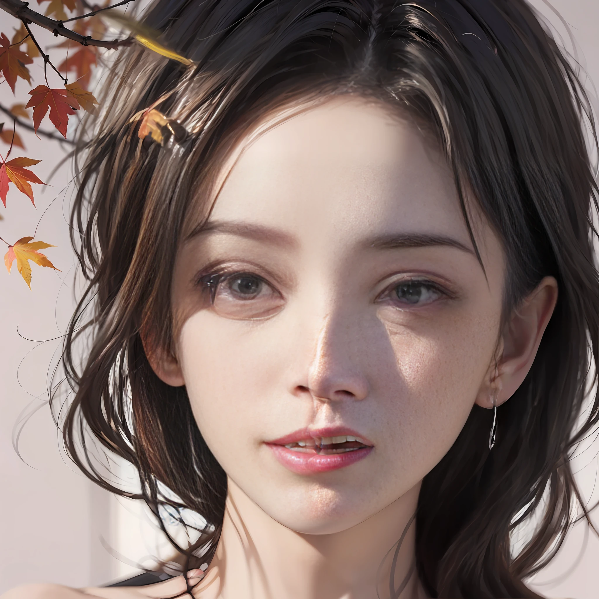 Agnes Cecile's woman，Luminous design，pastelcolors，Ink drops，Autumn lights，Very detailed facial features，8K