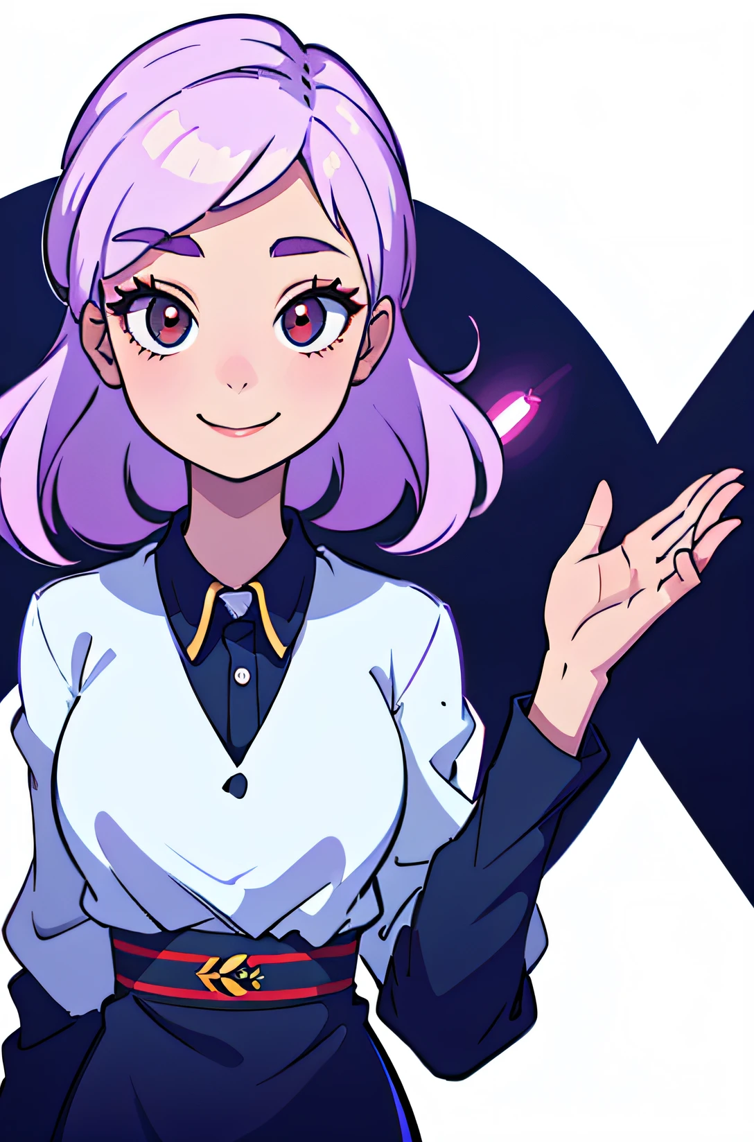 White background:1.7、No background、Bai、1girl in、Cute OL、Cute smile、Glowing eyes