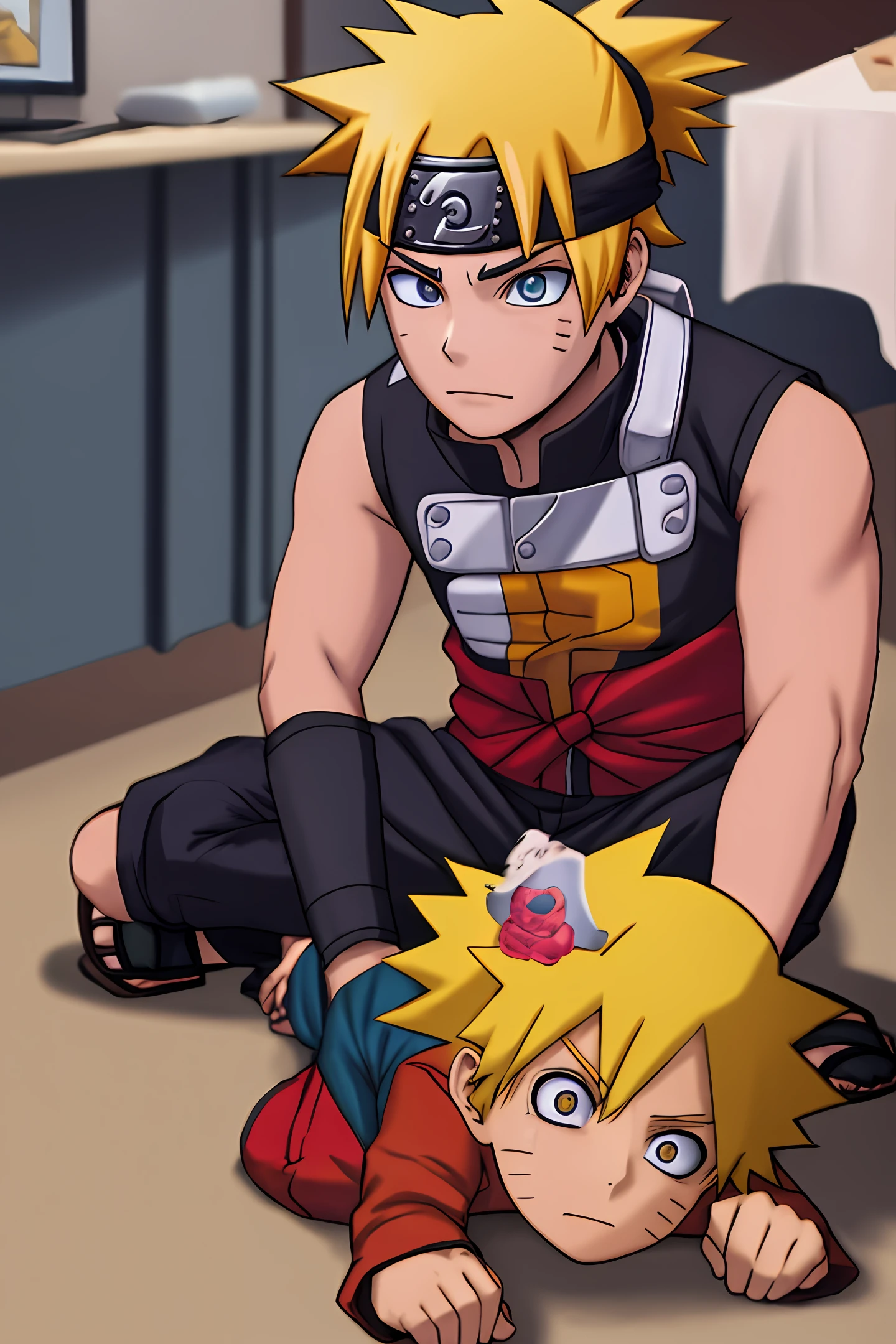 Naruto/4k/brincando com seu filho boruto