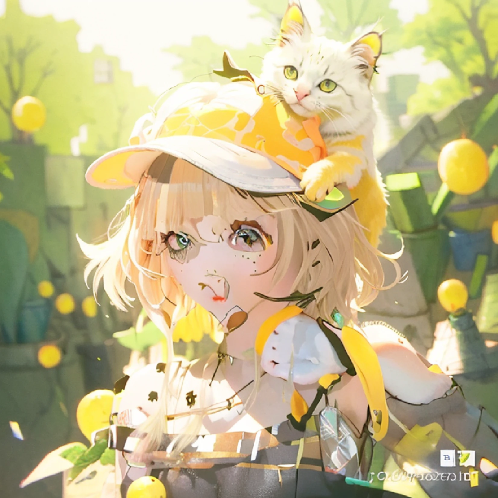 anime girl with a cat and a kitten on her shoulder, cute anime catgirl, trending on artstation pixiv, Cute anime, cute artistic style, Official artwork, Pisif, anime visual of a cute girl, Guweiz in Pixiv ArtStation, Cute detailed digital art, offcial art, 🐿🍸🍋, Guweiz on ArtStation Pixiv