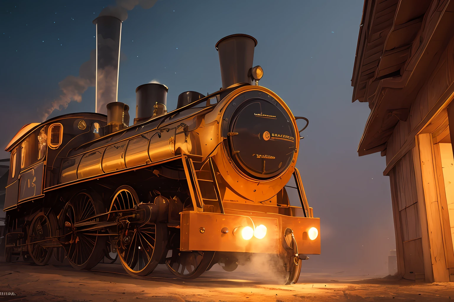 "Craft an extraordinary steam engine image that combines the power of steam with the mesmerizing beauty of BioLuminous illumination. Transform the engine into a captivating masterpiece, adorned with intricate holographic patterns that dance and shimmer as the engine roars to life. Render the image in ultra HD resolution, showcasing the brilliance of the BioLuminous effects and immersing viewers in a world of wonder and fascination. --auto