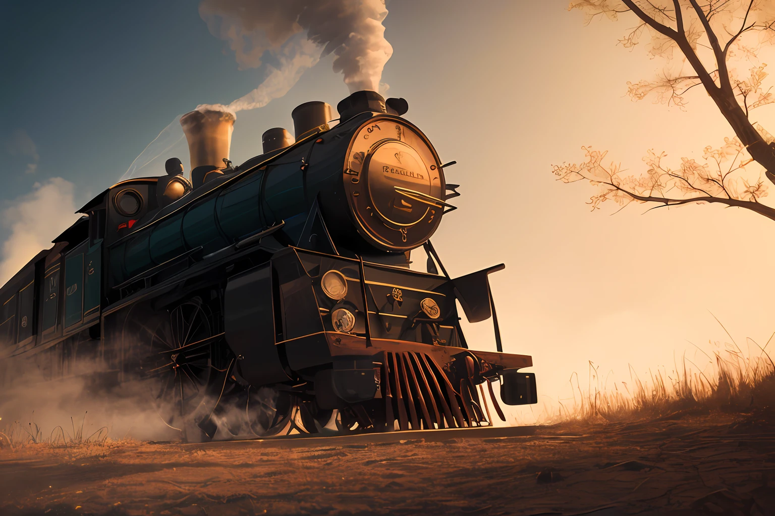 "Craft an extraordinary steam engine image that combines the power of steam with the mesmerizing beauty of BioLuminous illumination. Transform the engine into a captivating masterpiece, adorned with intricate holographic patterns that dance and shimmer as the engine roars to life. Render the image in ultra HD resolution, showcasing the brilliance of the BioLuminous effects and immersing viewers in a world of wonder and fascination. --auto