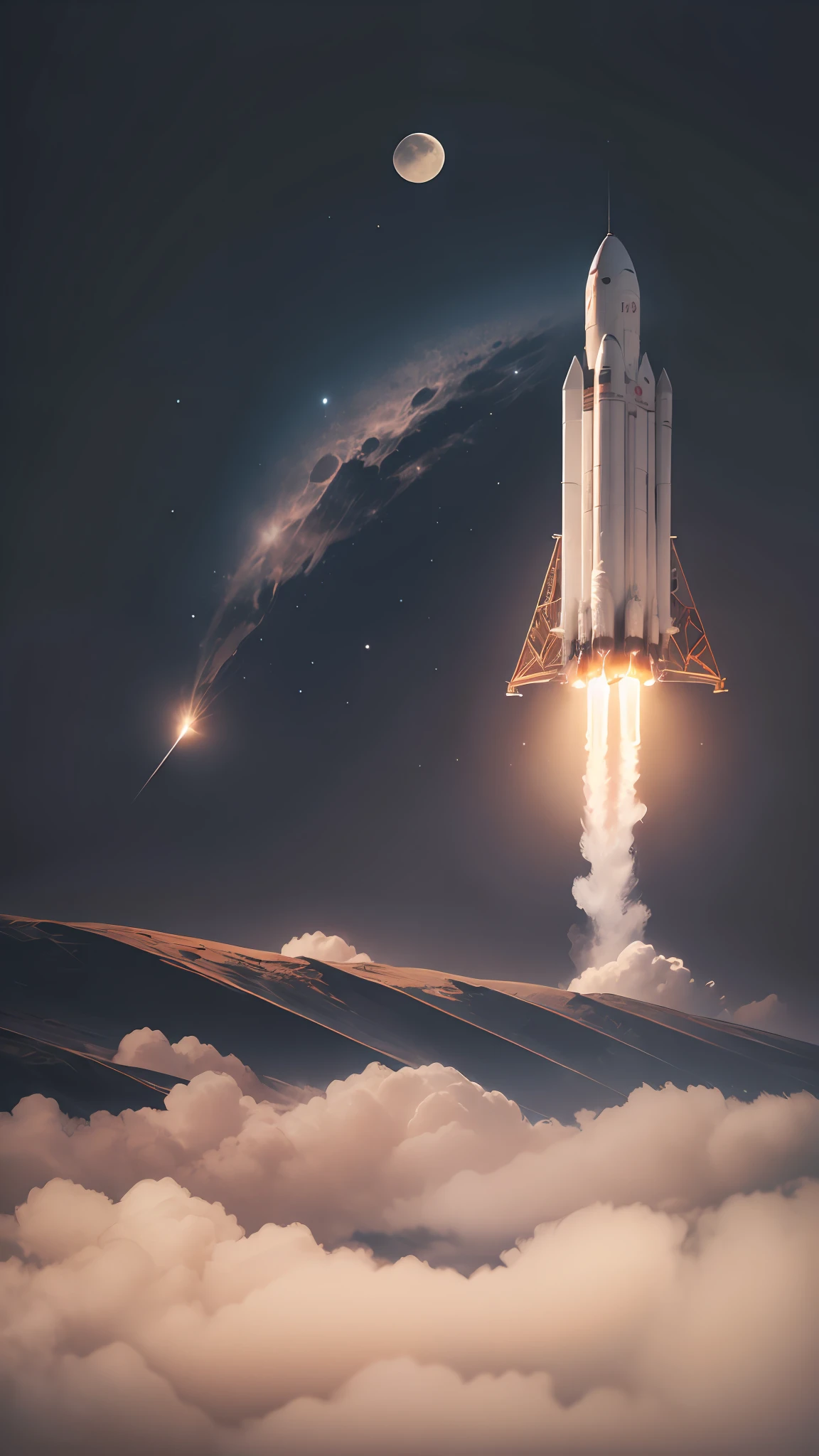 a rocket landing onthe moon having logo of Indiaon it , ultra high resolution, clear focus, super detailed, natural light, cinematic photo tinting, William Mortensen,shot on canon EOS 5D MARK iv, style --auto --s2