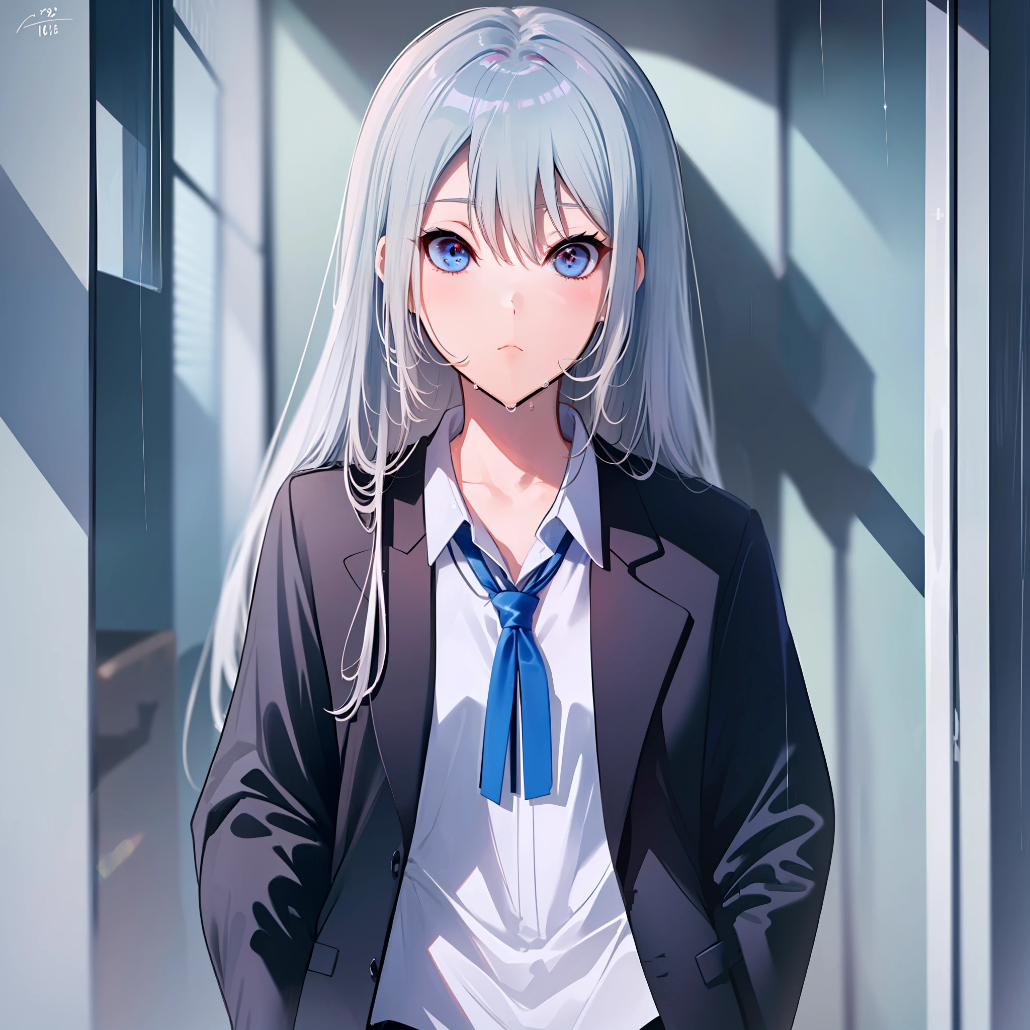 (((obra-prima))), (((melhor qualidade))), alto, ((((((2pessoas diferentes)))))), ((((((1goroto com cabelo preto curto)))))), ((((((1girl with long gray hair are kissing)))))), ((((1girl she has gray hair with blue eyes and 1boy he has short black hair with red eyes who are classmates)))), ((((They have different hair colors and eyes do not confuse)))), (desenha Kei e kiyotaka ayanokoji olhando um para o outro), (2schoolmates who are Kei and kiyotaka ayanokoji looking at each other), (Kei1), (1Menina), (((((Ela tem olhos azuis))))), (ela tem cabelo longo), (ela usa um uniforme escolar), (ela tem fita), (ela tem franja), fcollarbone, ela tem cabelo grisalho, (ela tem faixa de cabelo preto), (she has neck tape), (cabelo entre os olhos), (She has medium breasts), (Tiroteio de Cowboy), (she is looking seriously at Kiyotaka Ayanokuji), (anatomicamente correto corpo inteiro), (is standing in the street with rain falling), (esta com uma cara triste e preocupada), (Full detailed scenario), (1menino), (Kiyotaka Ayanokuji), (adolescente de 15 anos), school uniform white shirt black jacket open jacket red tie long black pants seated, ((((ele tem olhos vermelhos)))), ((ele tem cabelo preto curto)), corpo inteiro anatomicamente correto, pernas normais, usa sapatos pretos, (ele esta olhando para Kei1 ou para a garota), ((He's in front of Kei wanting to give her a kiss with his eyes closed)) , (it's head on for Kei), (Cena emocionante), (misterioso), (Full scenario), ((((They're soaking up with a lot of passion and abrasion)))), ((((They are being wet by the rain along with their clothes)))), ((Their bodies are anatomically correct and detailed without errors)), ((((romantico))))