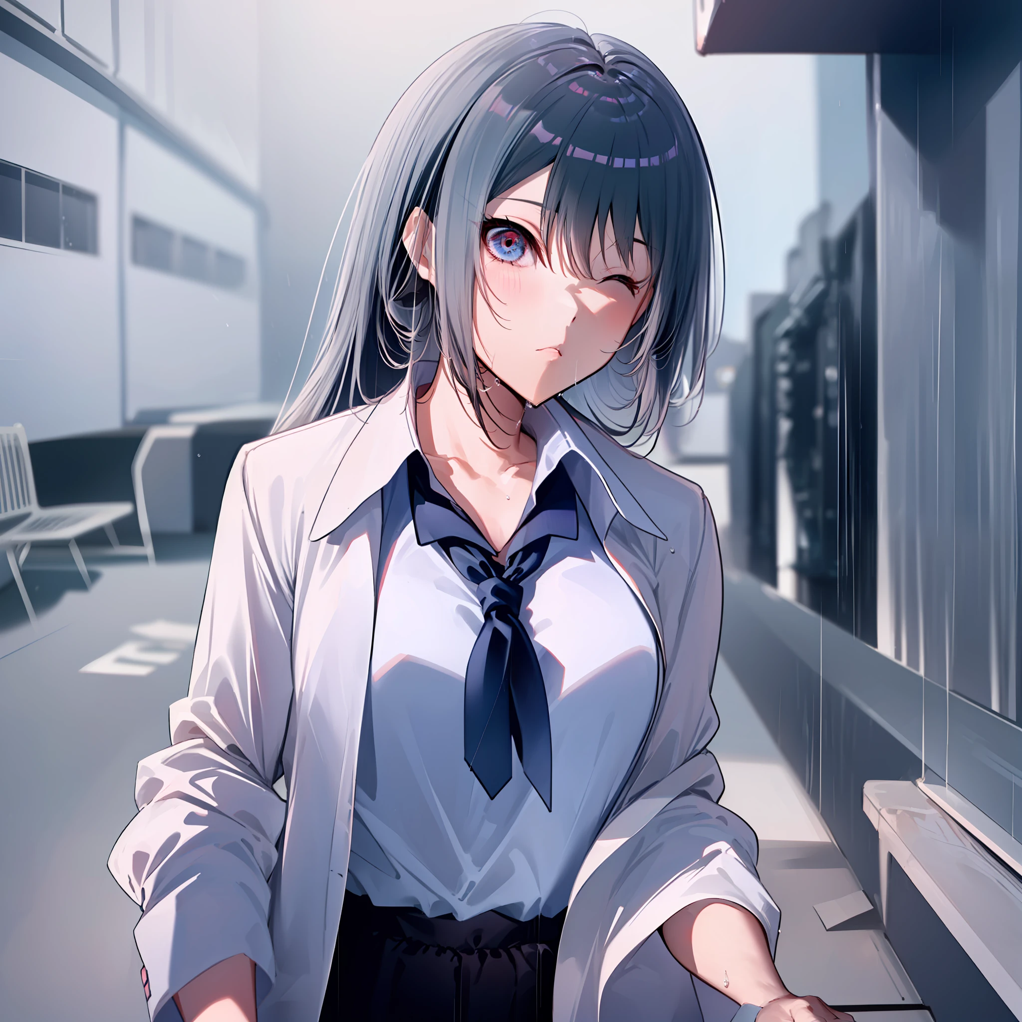 (((obra-prima))), (((melhor qualidade))), alto, ((((((2pessoas diferentes)))))), ((((((1goroto com cabelo preto curto)))))), ((((((1girl with long gray hair are kissing)))))), ((((1girl she has gray hair with blue eyes and 1boy he has short black hair with red eyes who are classmates)))), ((((They have different hair colors and eyes do not confuse)))), (desenha Kei e kiyotaka ayanokoji olhando um para o outro), (2schoolmates who are Kei and kiyotaka ayanokoji looking at each other), (Kei1), (1Menina), (((((Ela tem olhos azuis))))), (ela tem cabelo longo), (ela usa um uniforme escolar), (ela tem fita), (ela tem franja), fcollarbone, ela tem cabelo grisalho, (ela tem faixa de cabelo preto), (she has neck tape), (cabelo entre os olhos), (She has medium breasts), (Tiroteio de Cowboy), (she is looking seriously at Kiyotaka Ayanokuji), (anatomicamente correto corpo inteiro), (is standing in the street with rain falling), (esta com uma cara triste e preocupada), (Full detailed scenario), (1menino), (Kiyotaka Ayanokuji), (adolescente de 15 anos), school uniform white shirt black jacket open jacket red tie long black pants seated, ((((ele tem olhos vermelhos)))), ((ele tem cabelo preto curto)), corpo inteiro anatomicamente correto, pernas normais, usa sapatos pretos, (ele esta olhando para Kei1 ou para a garota), ((He's in front of Kei wanting to give her a kiss with his eyes closed)) , (it's head on for Kei), (Cena emocionante), (misterioso), (Full scenario), ((((They're soaking up with a lot of passion and abrasion)))), ((((They are being wet by the rain along with their clothes)))), ((Their bodies are anatomically correct and detailed without errors)), ((((romantico))))