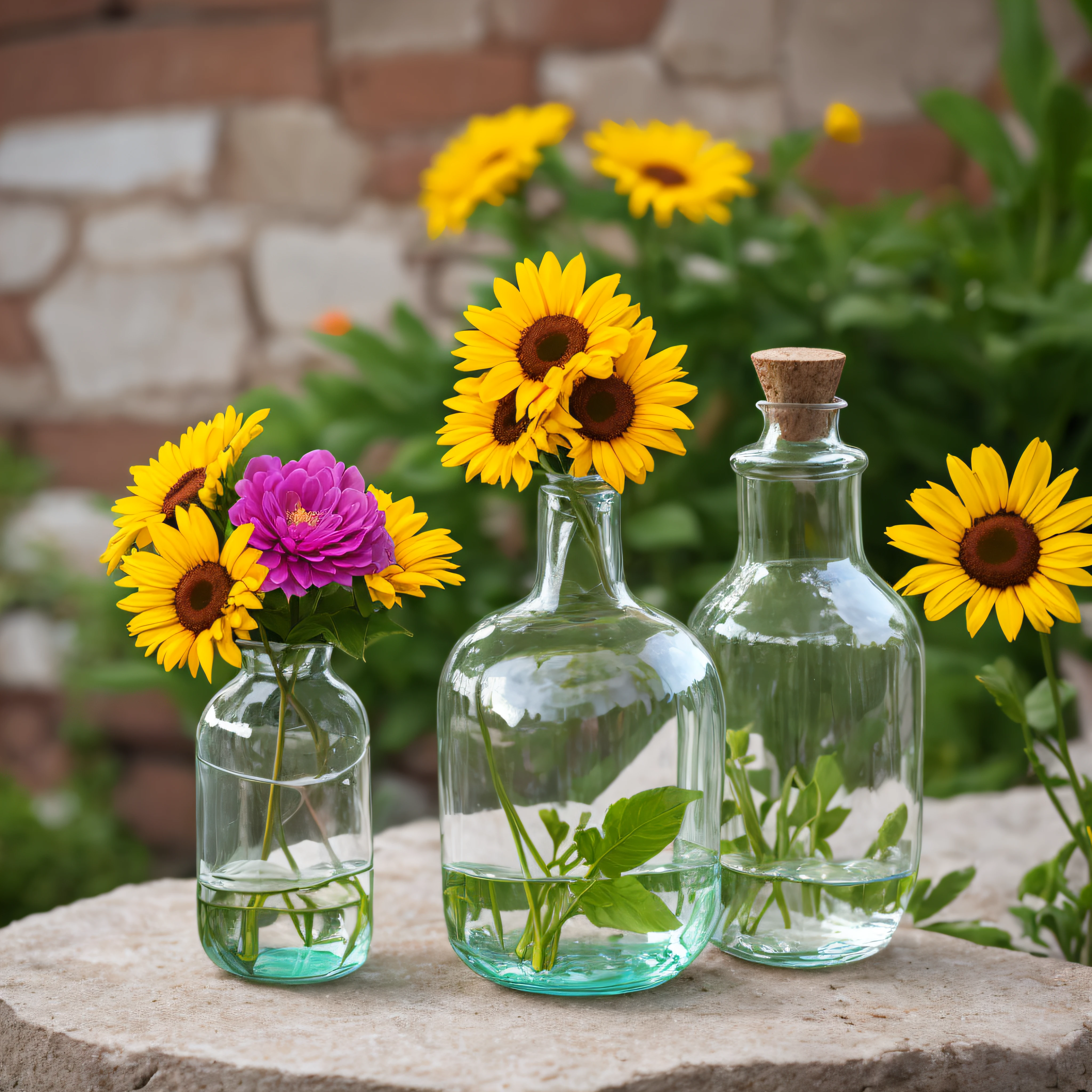bottle and flowers --auto