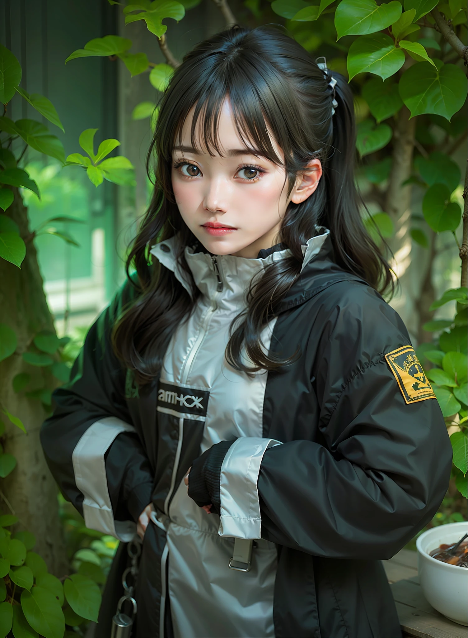 1 girl, tamaki kotatsu, fire force, black hair, realistic, ultra detail, hd