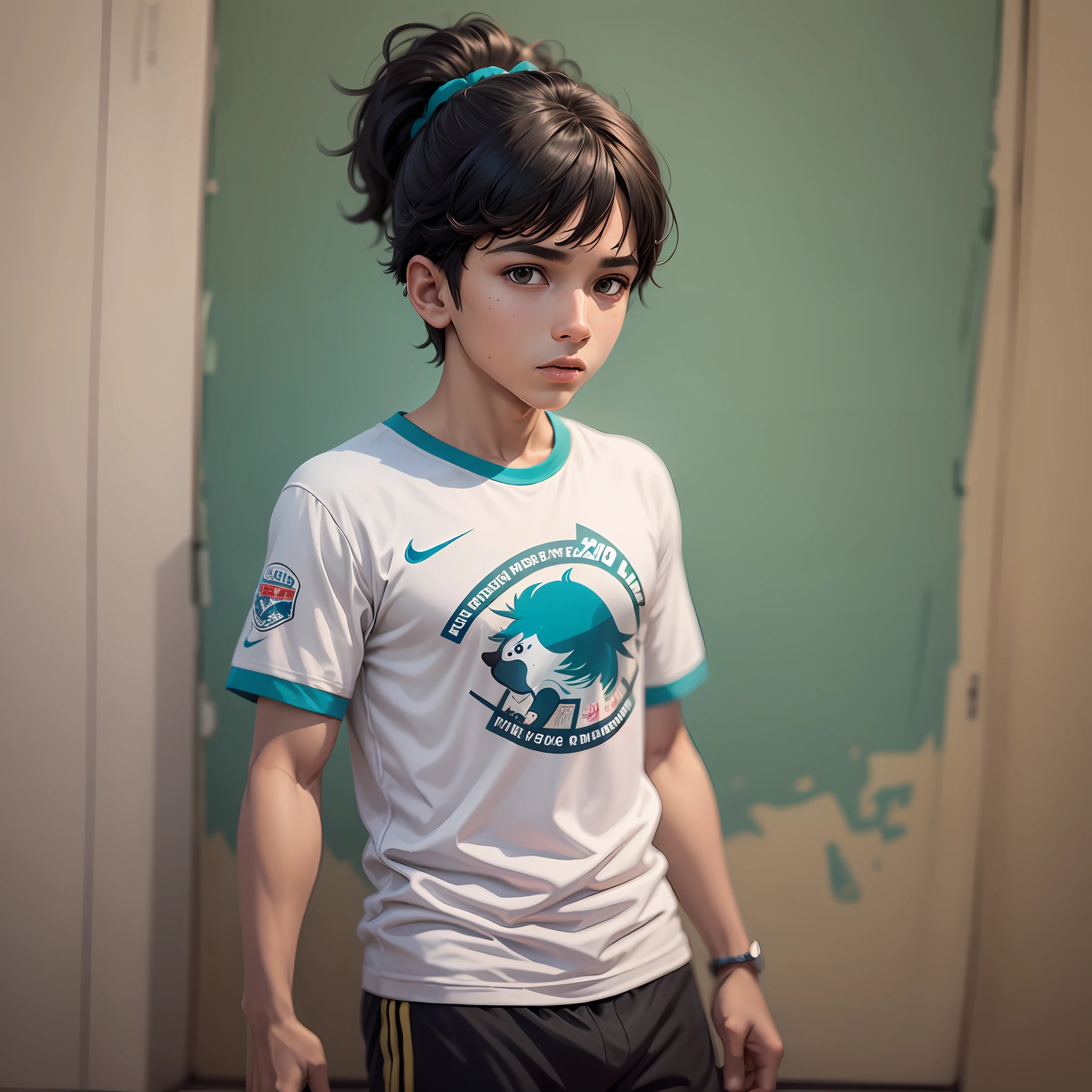 lixo toque desenhos animados 4k  , menino moreno camiseta da Nike favela-- --s2