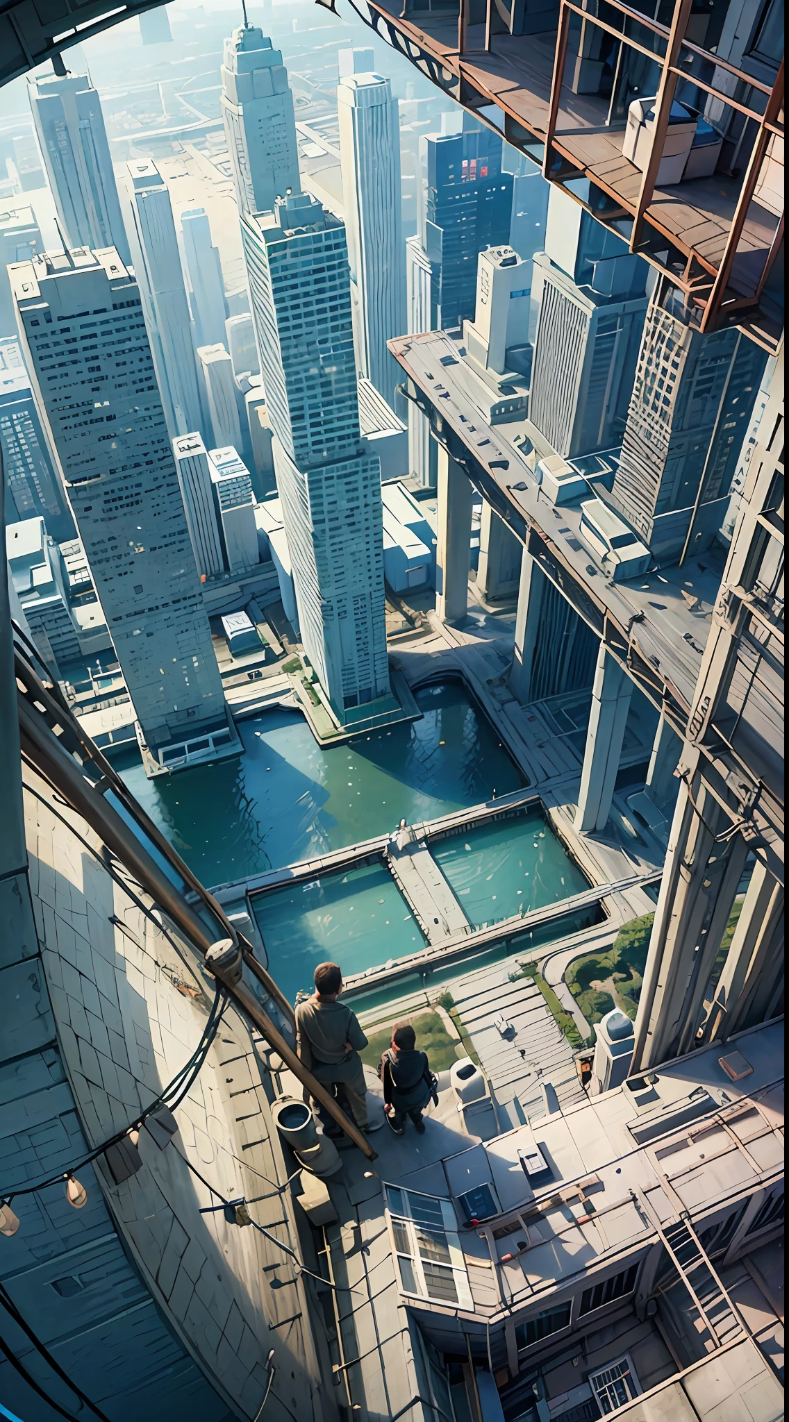Ridiculous resolution, A high resolution, (巨作:1.4), hyper detailled, 1boys, a closeup,looking from above, spaces, afloat, --v 6