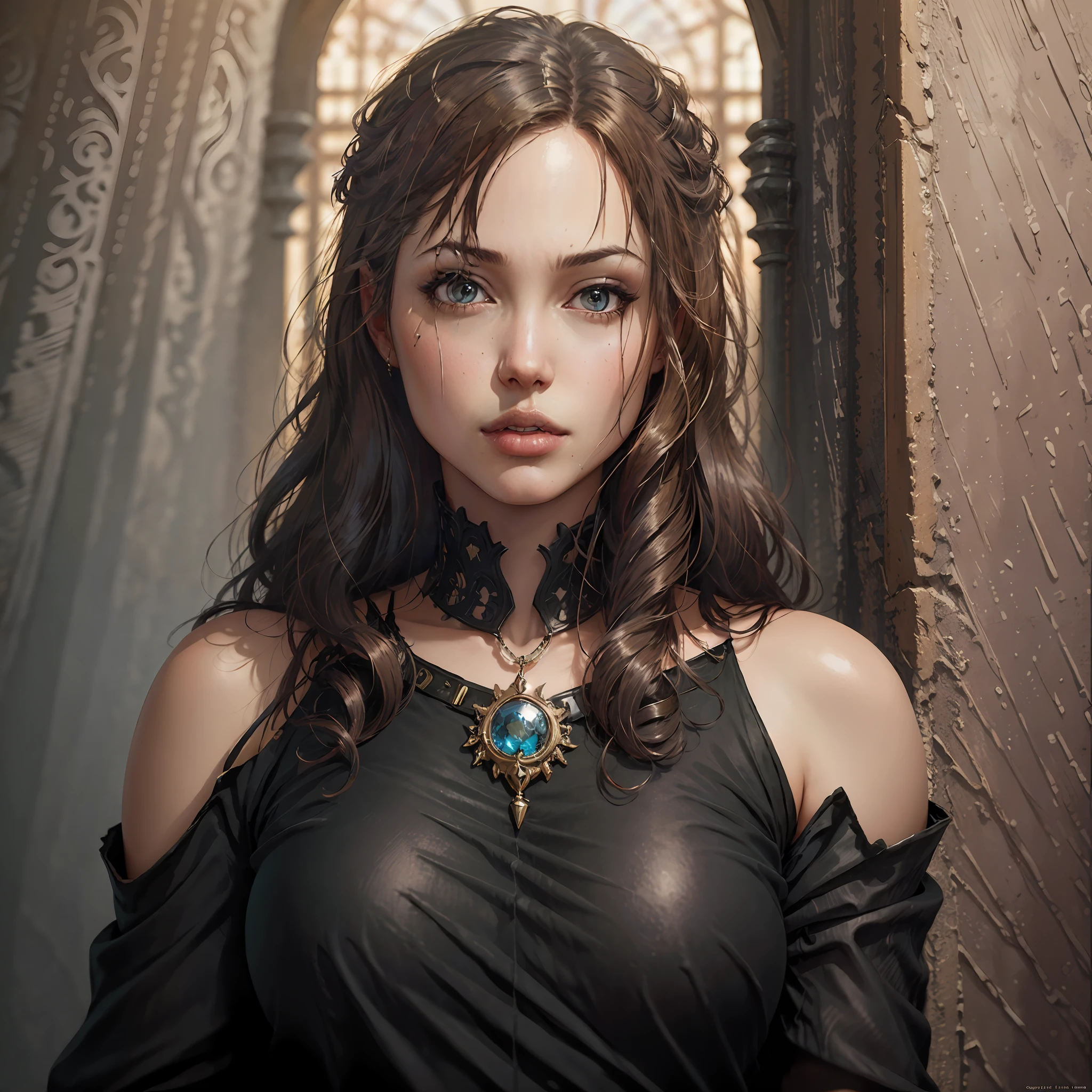 Portrait of a beautiful young woman, medieval, in the castle, , trending on artstation, sharp focus, studio photo, intricate details, highly detailed, by greg rutkowski --auto