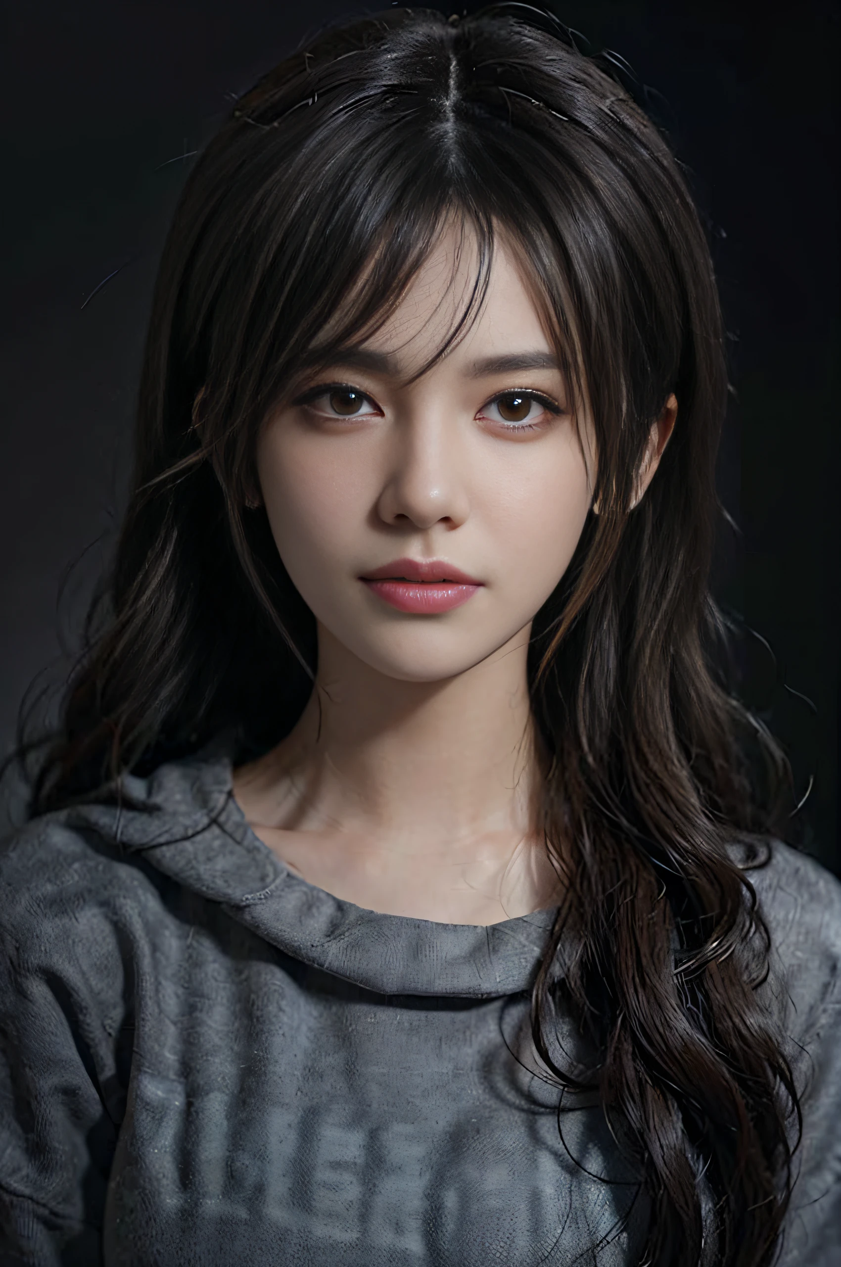 Hyperrealist portrait of female by david hockney and alphonse mucha,fantasy art, photo realistic, dynamic lighting, artstation, poster, volumetric lighting, very detailed faces, 4 k, award winning,, 1girl, in the dark, deep shadow, low key,cowboy shot,(official clothing:1.4) ,long hair,white hair,