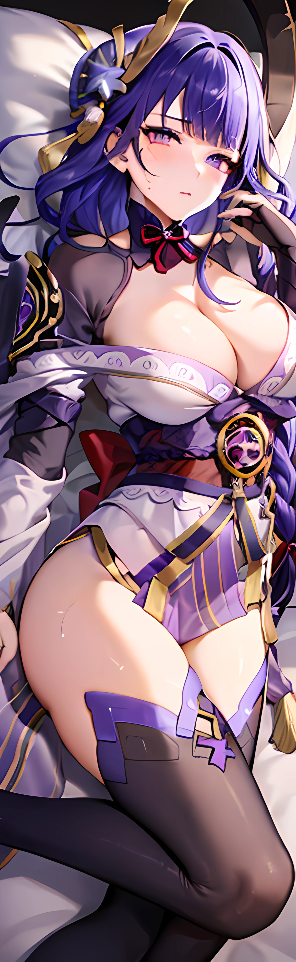 Genshin impact,Genshin,raiden,Raiden General,Ray Movie,komono,kimono,tetas grandes,bewitching,A sexy,aphrodisiac,soio,Purple hair,on the beds,lie down,Sweaty,Wet area,Sexually,showing nipple,sexy,a beauti,defenseless,teats,Beautiful areola,Clothes show through with sweat,Ashamed,be shy,Kneading milk,Emphasis on milk,vera,married woman,Clothes come off,Self-restraint,Blowjob,undergarments,Breast milk,fullllbody, bed sheet, PILLOWS,Pillowcase,navels,独奏,Soio,Wrist restraints,Restraints
