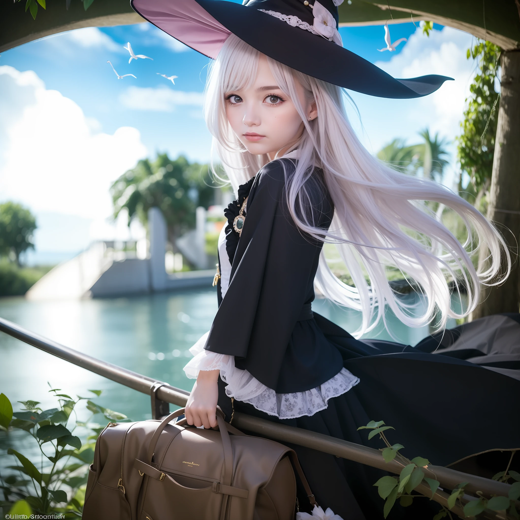 1girl, witch, long hair, realistic, ultra detail, photography,