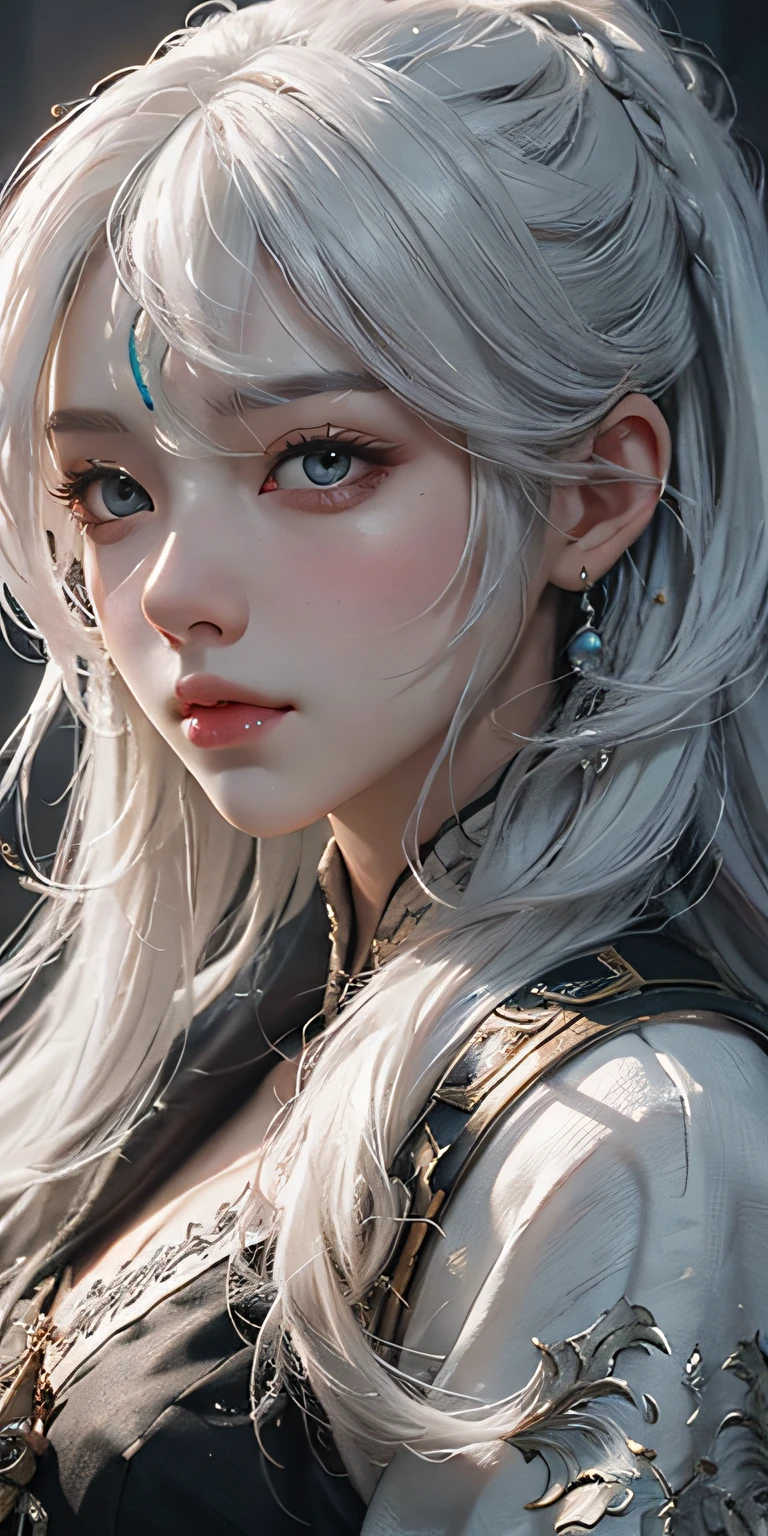 a close up of a woman with white hair and a white mask, beautiful character painting, guweiz, artwork in the style of guweiz, white haired deity, by Yang J, epic exquisite character art, stunning character art, by Fan Qi, by Wuzhun Shifan, guweiz on pixiv artstation