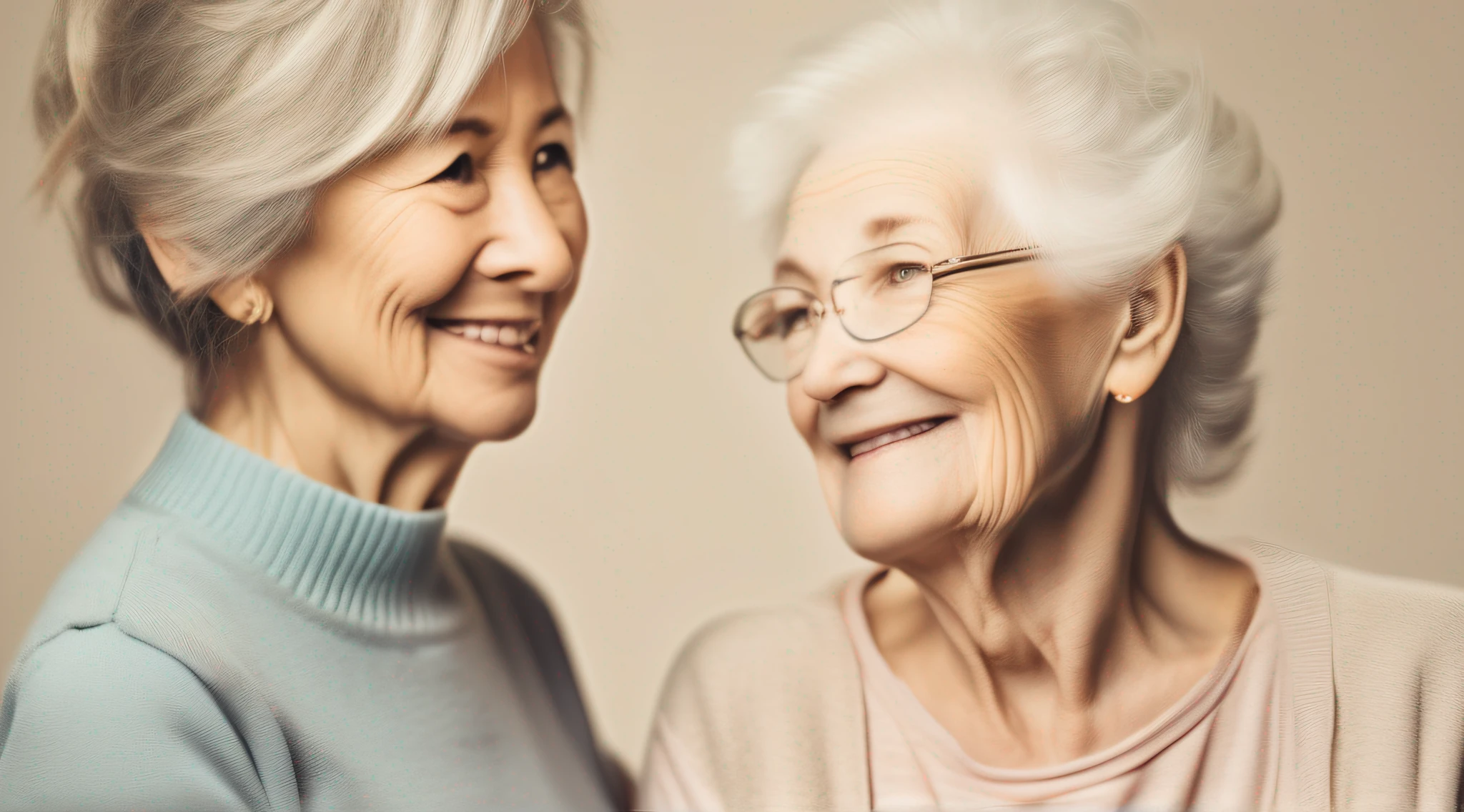50 year old caregiver caring for the elderly