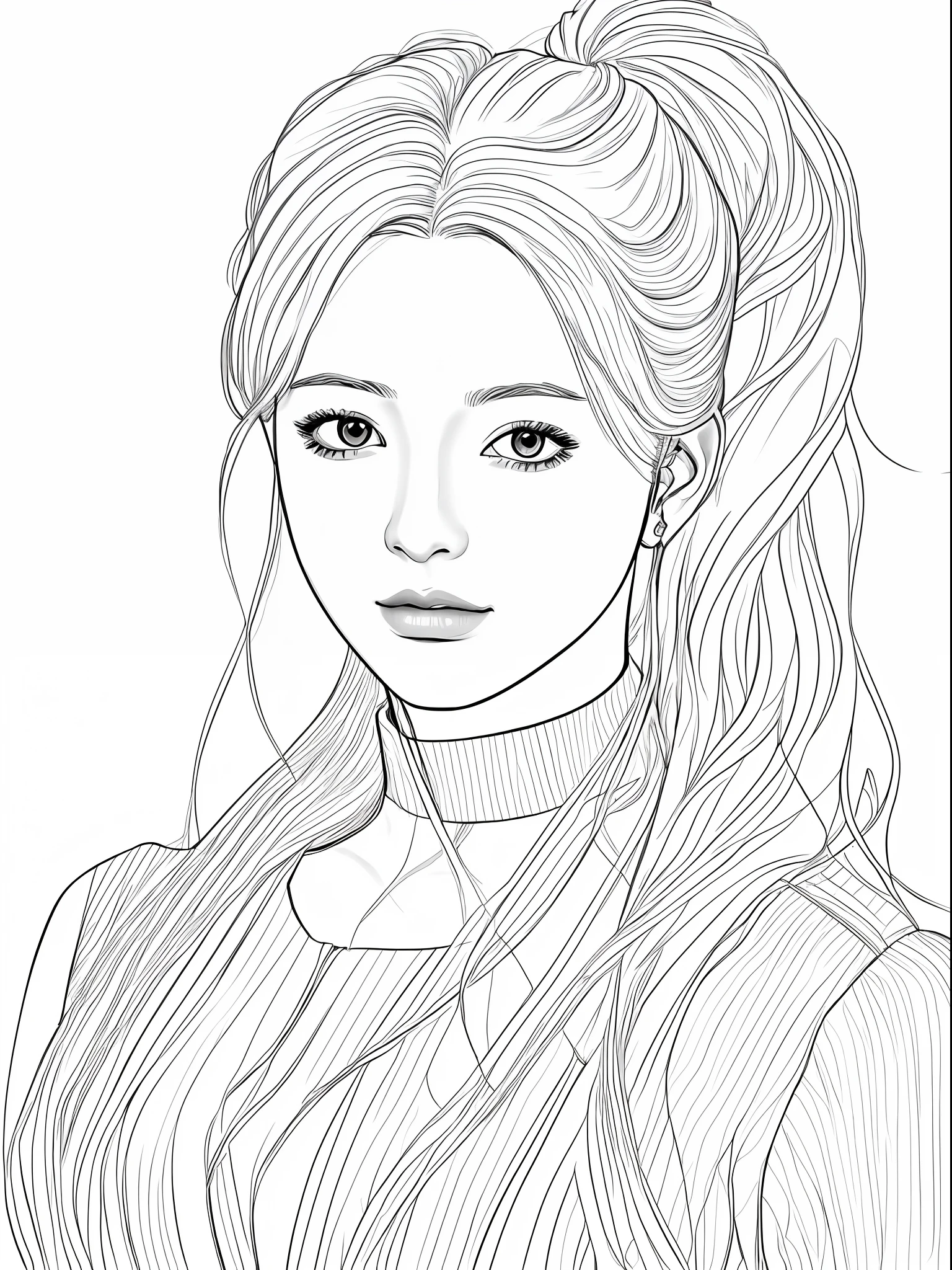 1gril,ohwx lineart,realistic