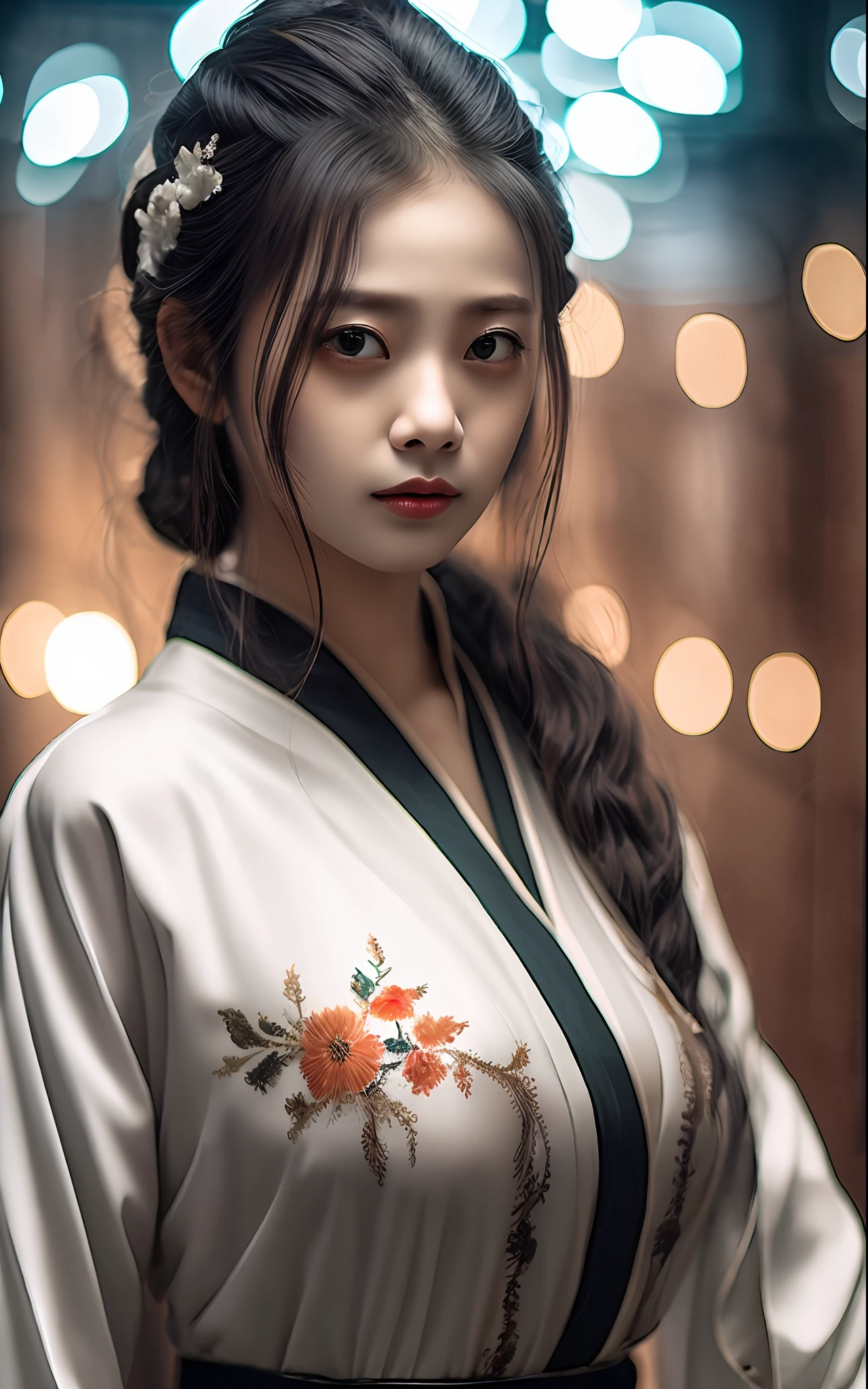 best quality, masterpiece, highres, wuxia 1girl, china dress, super Beautiful face, super beautiful eye, super beautiful hair