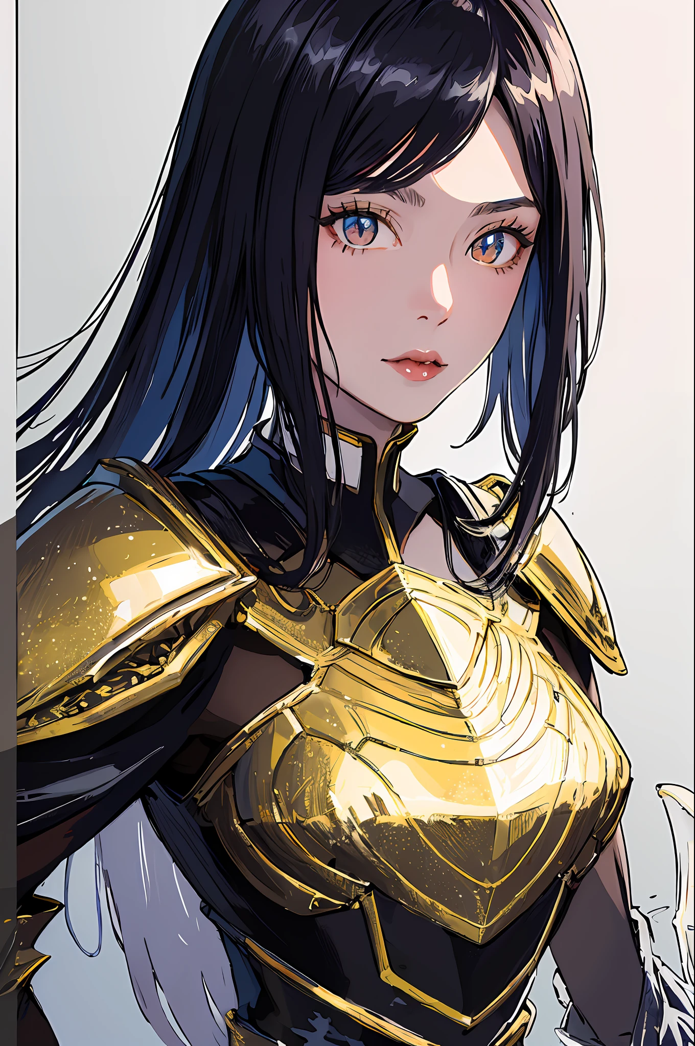 (masterpiece, top quality, best quality, official art, beautiful and aesthetic:1.2), cateyes,1girl, solo, armour, magic, light particles, upper body, extreme detailed, highest detailed, optical mixing, playful patterns, lively texture, unique visual effect