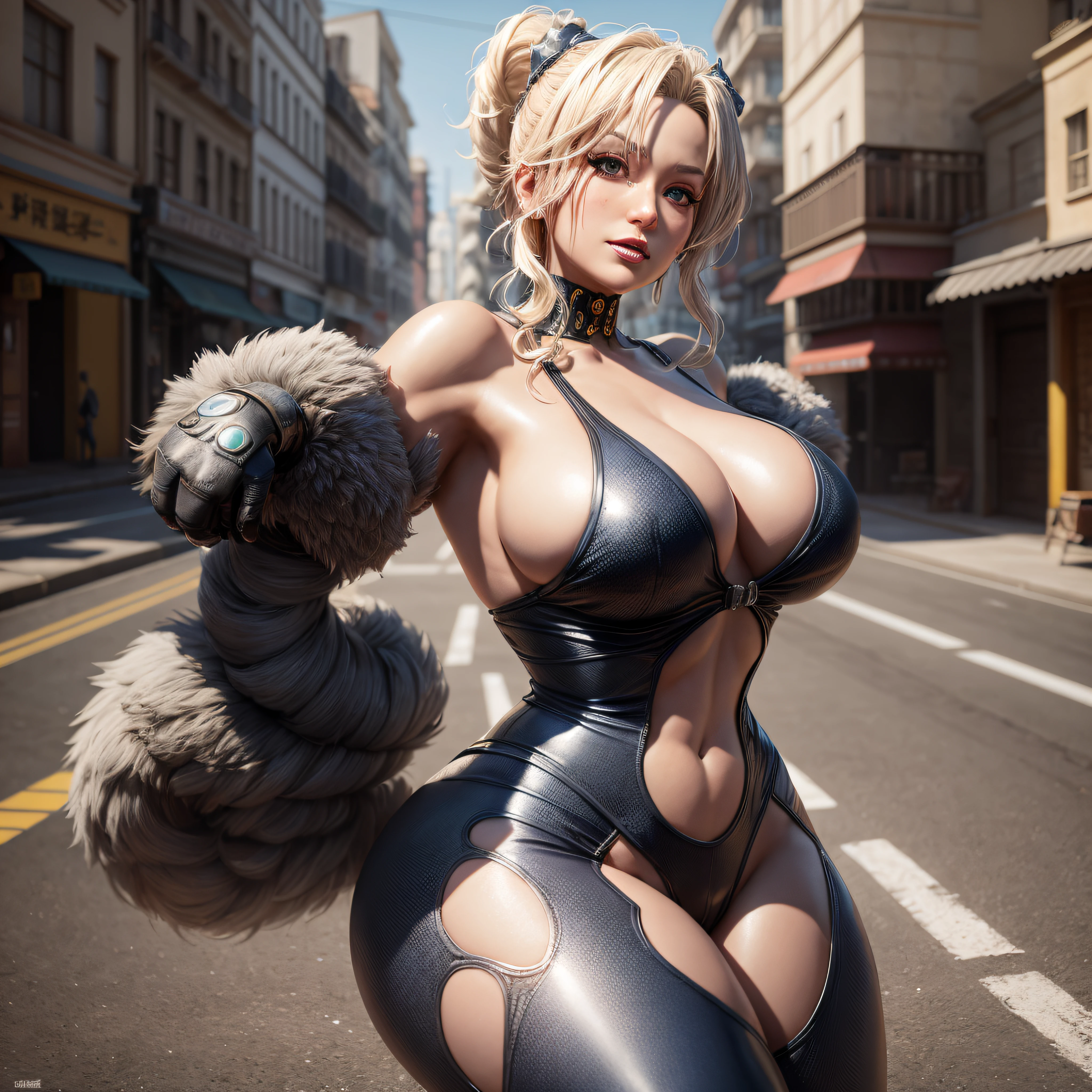 there is a woman in a wetsuit posing on the street, thicc, fofosexyrobutts, como personagem em tekken, sfw version, 3 d render arte do caractere 8 k, Estilo Ivan Talavera e Artgerm, deviantart artstation cgscosiety, Artgerm extremamente detalhado, trending on artstation hd, anime hiper realista, Cammy