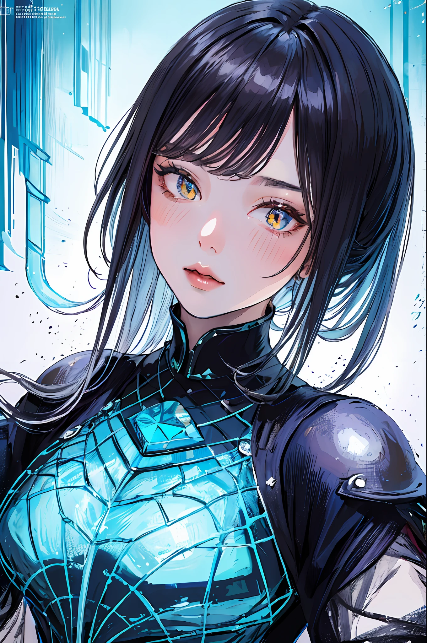 (masterpiece, top quality, best quality, official art, beautiful and aesthetic:1.2), cateyes,1girl, solo, armour, magic, light particles, upper body, extreme detailed, highest detailed, optical mixing, playful patterns, lively texture, unique visual effect