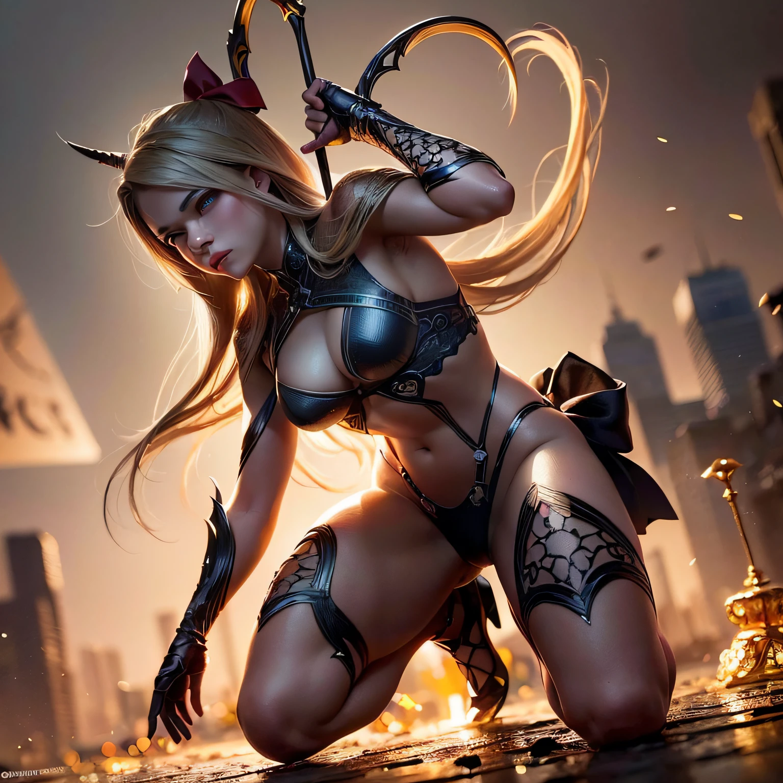 Full body, holding a bow, action pose, (Dark Fantasy:1.2), (Masterpiece, Epic Quality, Epic Realism, Ultra Resolution, 8K Photo Unity, Epic Detail: 1.1), Dark Elf, (Intricate Details, Dynamic Angle, Most Beautiful Form of Chaos, Rim Lighting, Soft Lighting, (Professional Photography, Photorealism, Hyperrealism), Ray Tracing, HDR --auto --s2