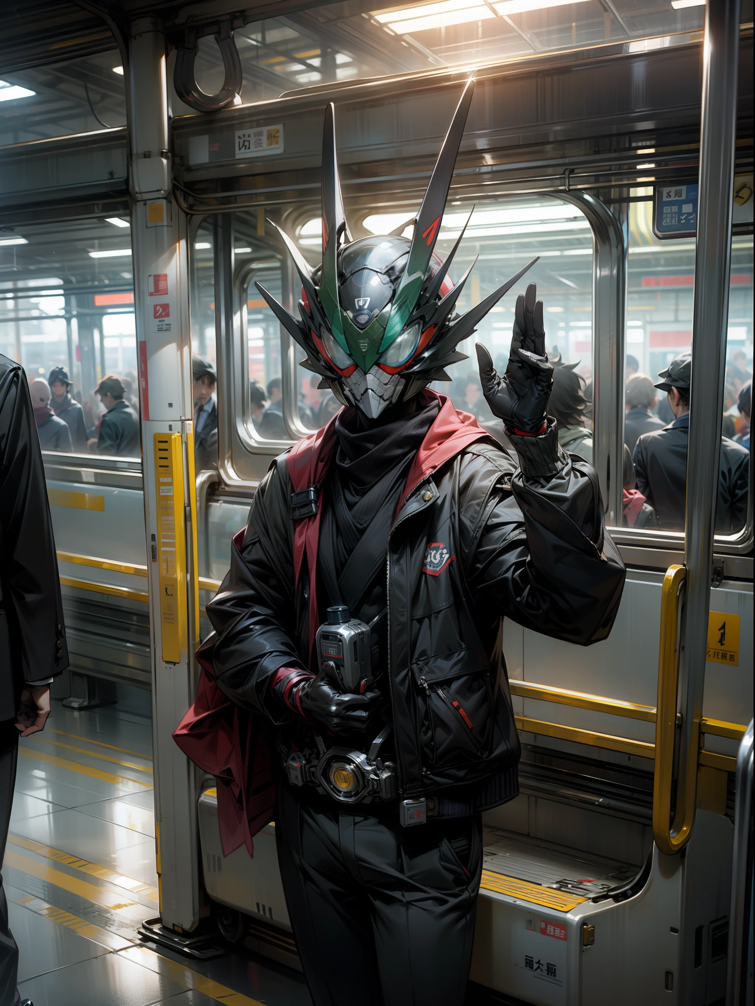 Kamen Rider、Commuting by train、Salaryman Rider、