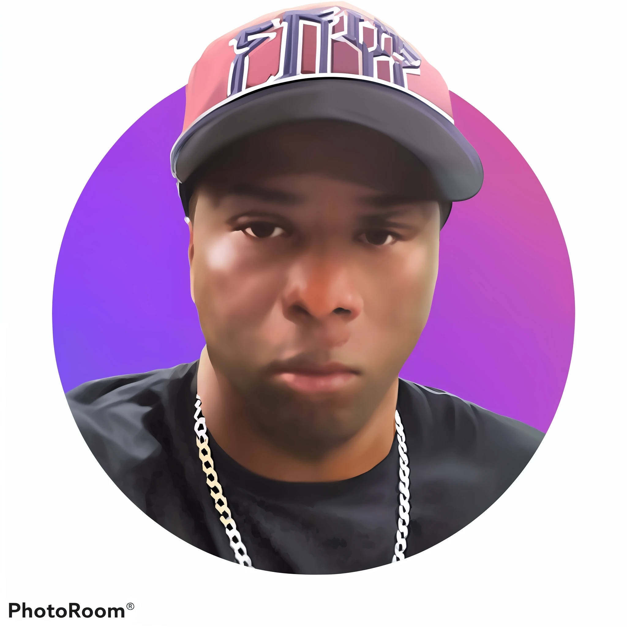 a close up of a man wearing a hat and a necklace, foto de perfil headshot, taken in the early 2020s, Fotografia de 2 0 0 0, foto headshot, avatar para o site, foto de perfil profissional, Foto em estilo de Tyler Mitchell, wearing a purple cap, foto do perfil do facebook, foto de perfil, foto descoberta, tiradas nos anos 2000