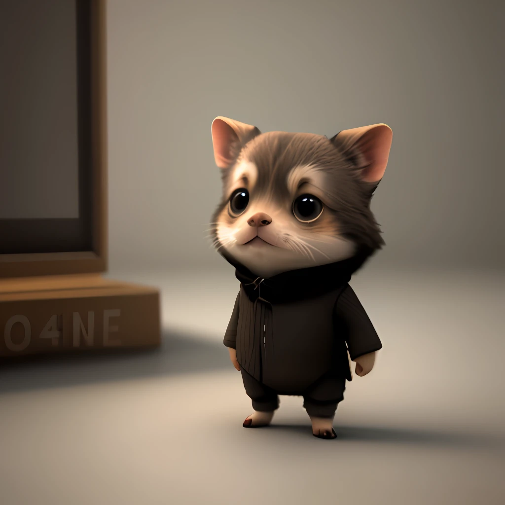 A cute little character in light 3D with a front