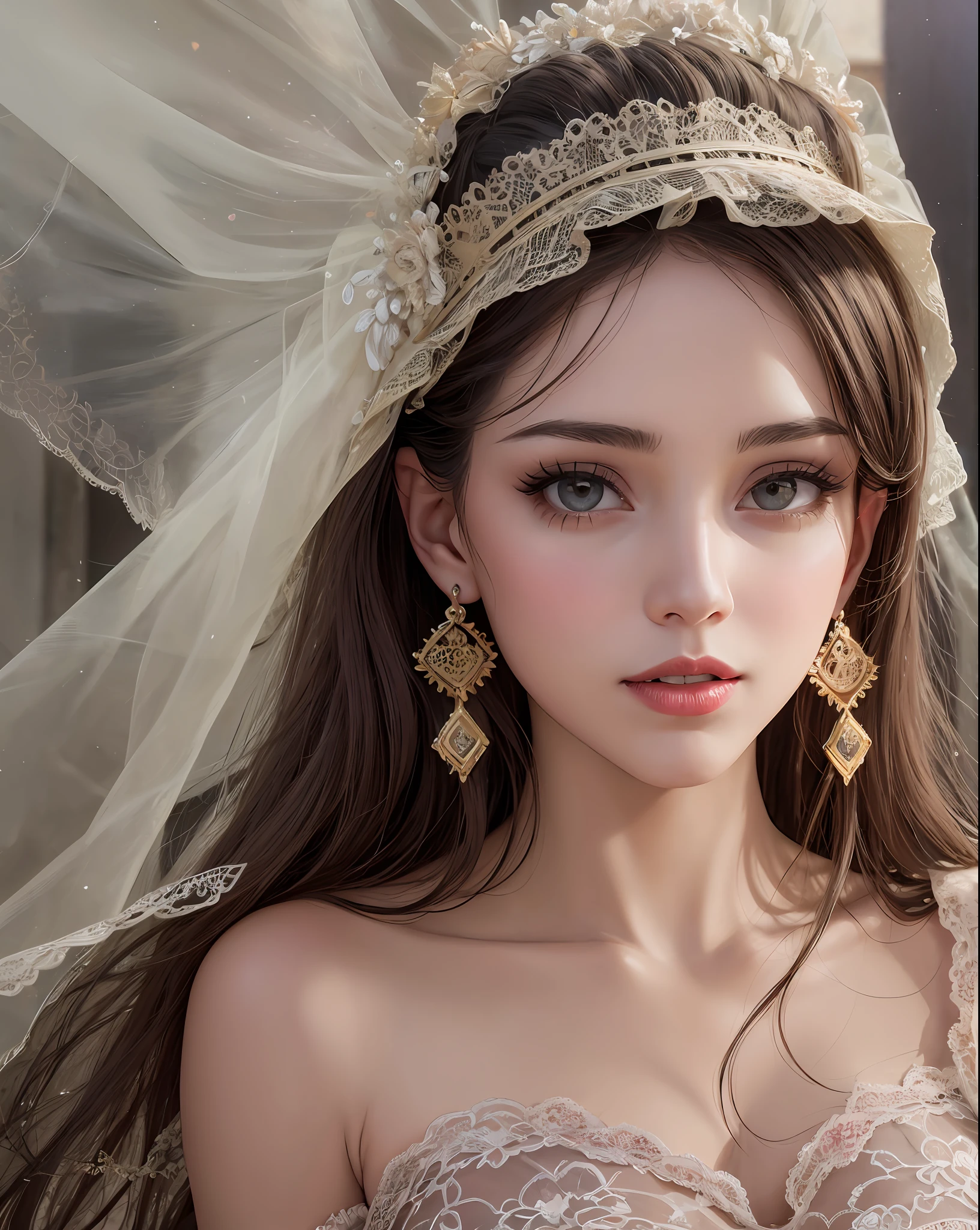 A beautiful European-looking woman, extremamente detalhado, profundidade de campo, oneiric, a melhor qualidade, detalhes infinitos, Fotos realistas, a mais alta qualidade, alta resolução, cinematiclight, efeito Tindall, (Beleza), orelhas de fada, asas transparentes, Saias de seda, clear and delicate facial features, perfect facial aspect ratio, pele branca, delicate and flexible hair, olhos requintados, red-lips, expressive expression, Delicate dreamlike hair, avant-garde mobile earrings, roupa preta com vermelho, peitos grandes,
