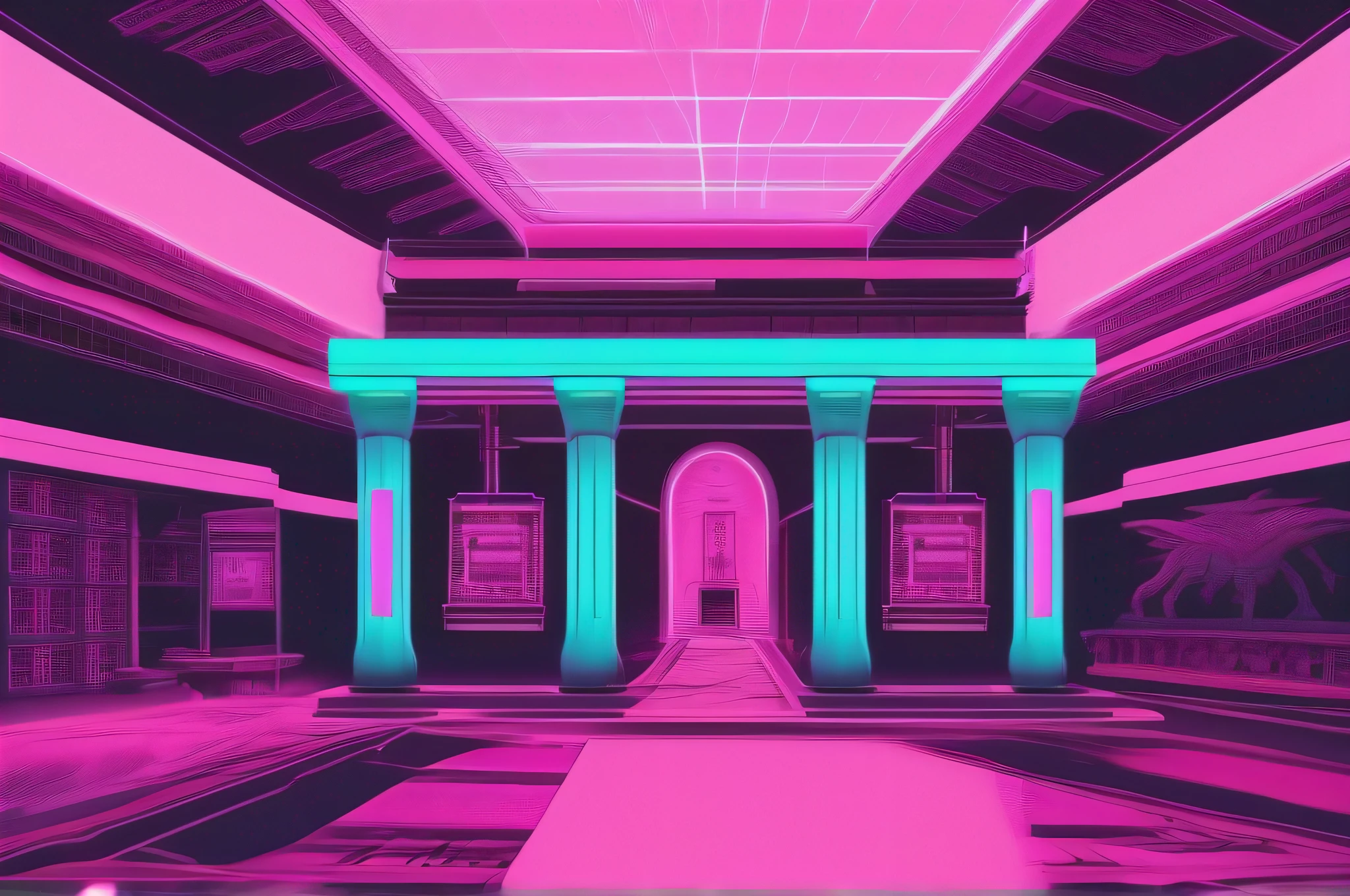 vaporwave temple