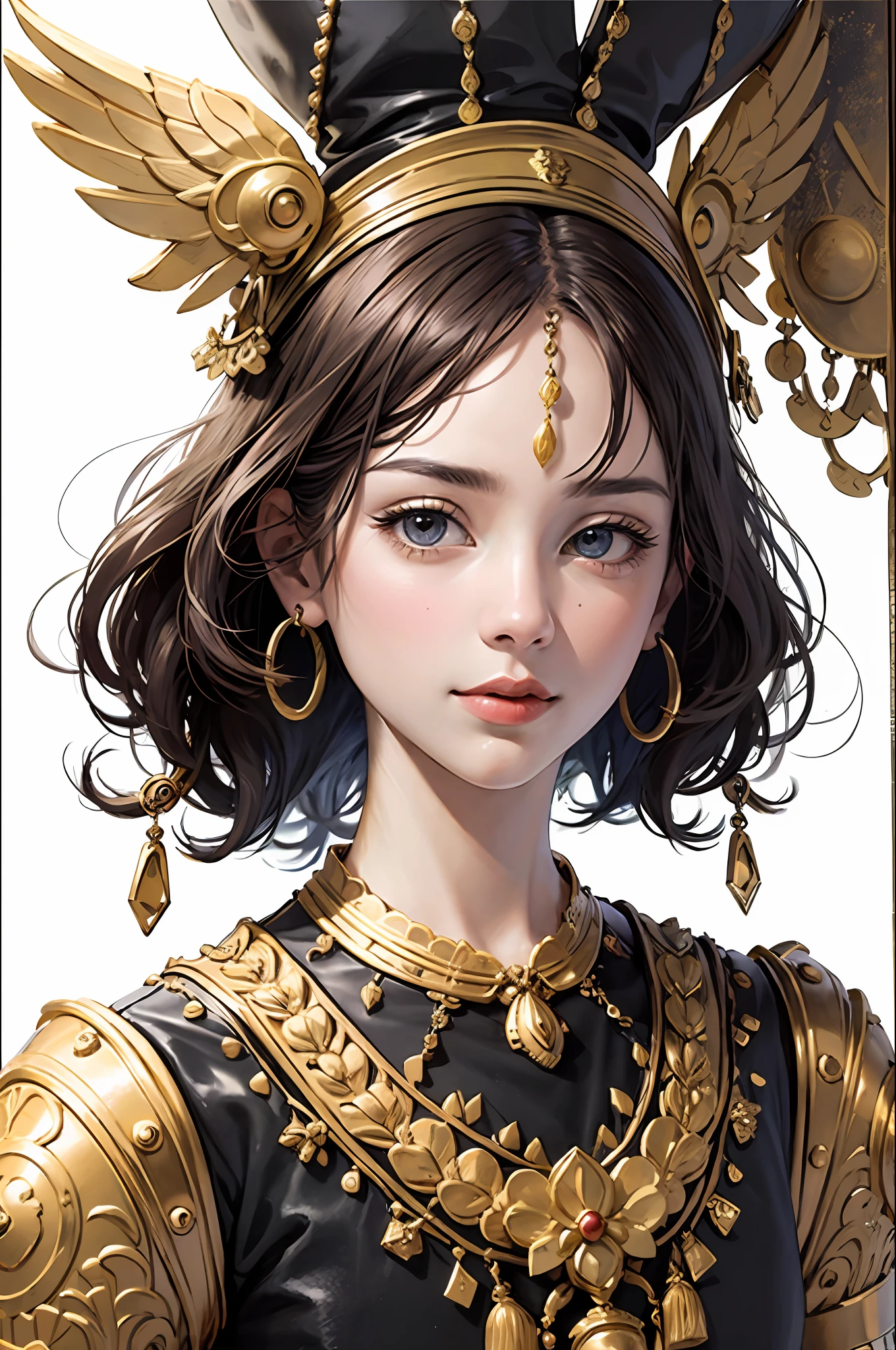(masterpiece, top quality, best quality, official art, beautiful and aesthetic:1.2), (1girl), extreme detailed,colorful,highest detailed, official art, unity 8k wallpaper, ultra detailed, beautiful and aesthetic, beautiful, masterpiece, best quality, (zentangle, mandala, tangle, entangle) ,holy light,gold foil,gold leaf art,glitter drawing, PerfectNwsjMajic