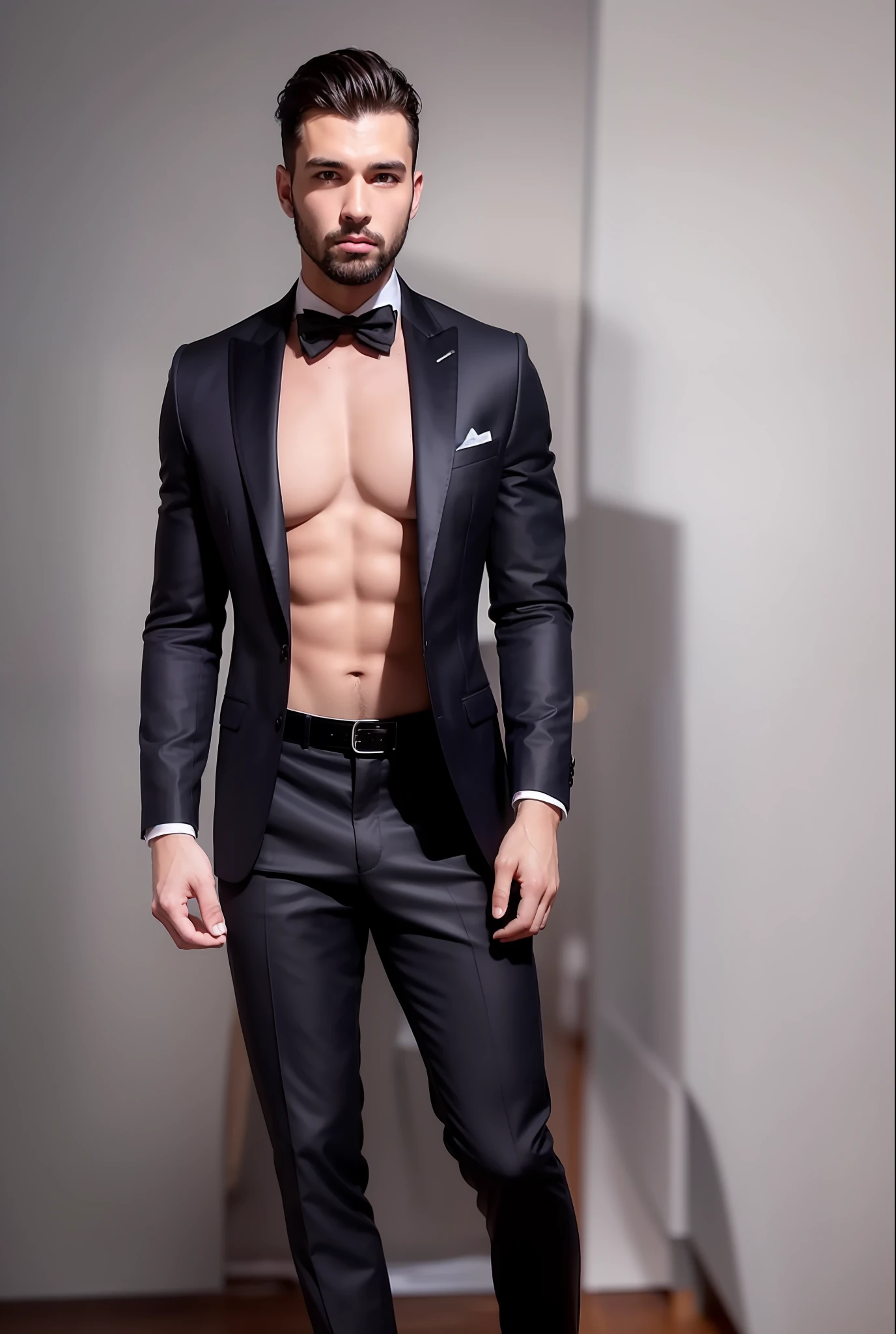 Hombre guapo vestido con traje de armani