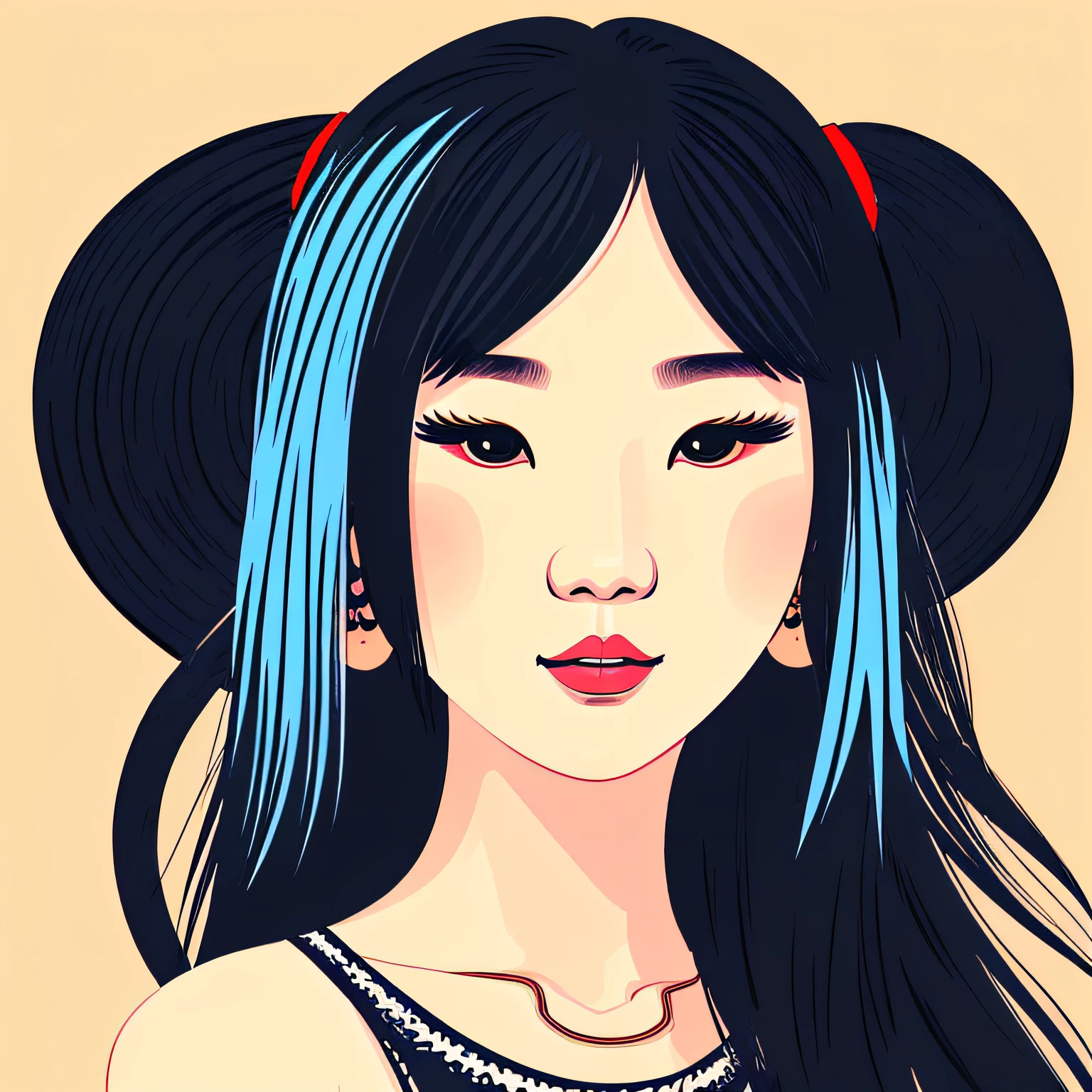 Asian girl illustration style --auto