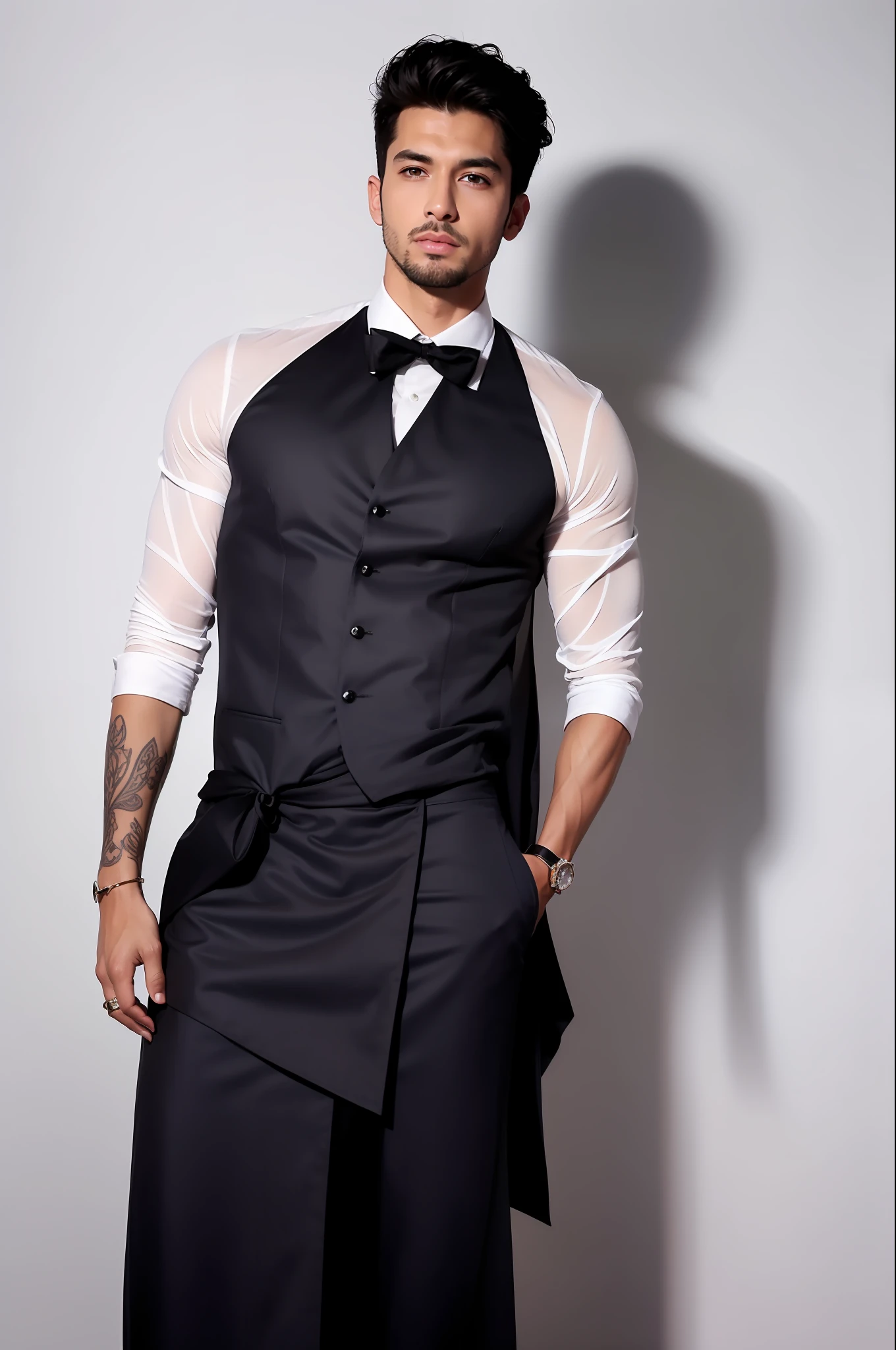 Hombre guapo vestido con traje de armani