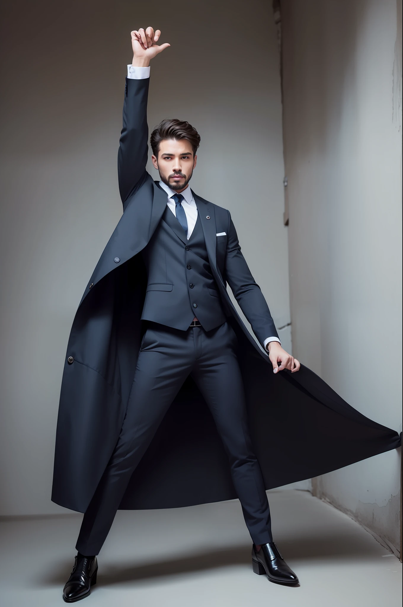 Hombre guapo vestido con traje de armani