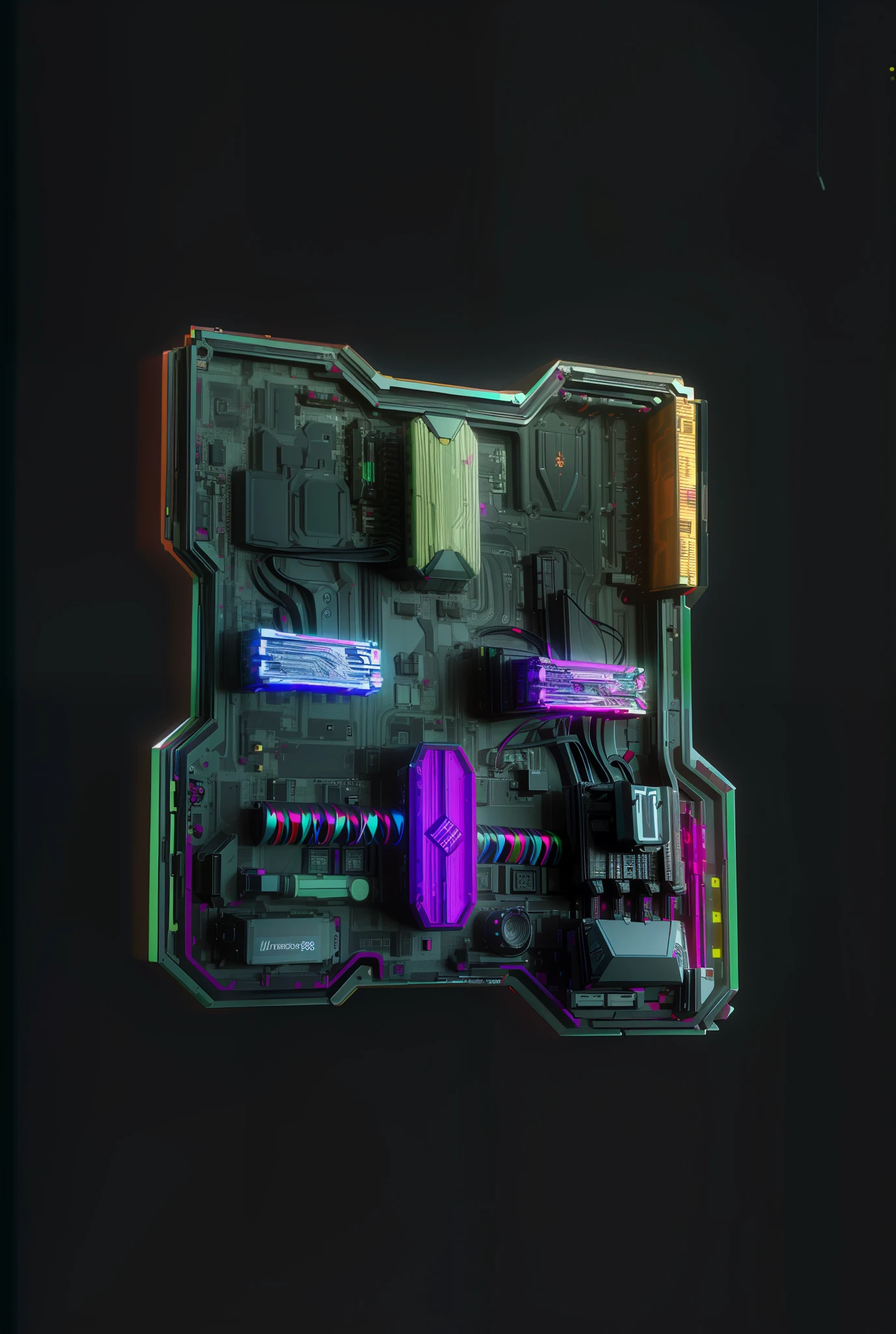 nft pass there is a close up of a computer motherboard with a keyboard, iridescent cybernetic processor, 8k computer render, octagon render 8k, 3d 8k octan render, a cpu with human brains, high detail 8 k render, high detail 8k render, colorful redshift render, 8k render, 8 k render