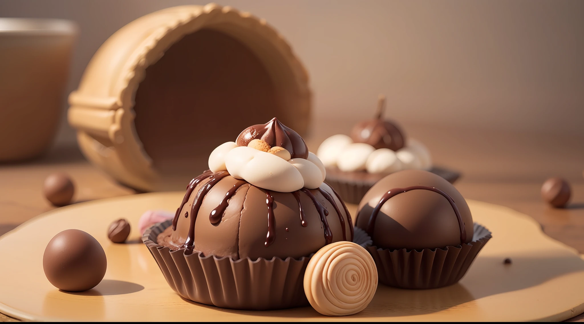 crie a imagen de um brigadeiro realista