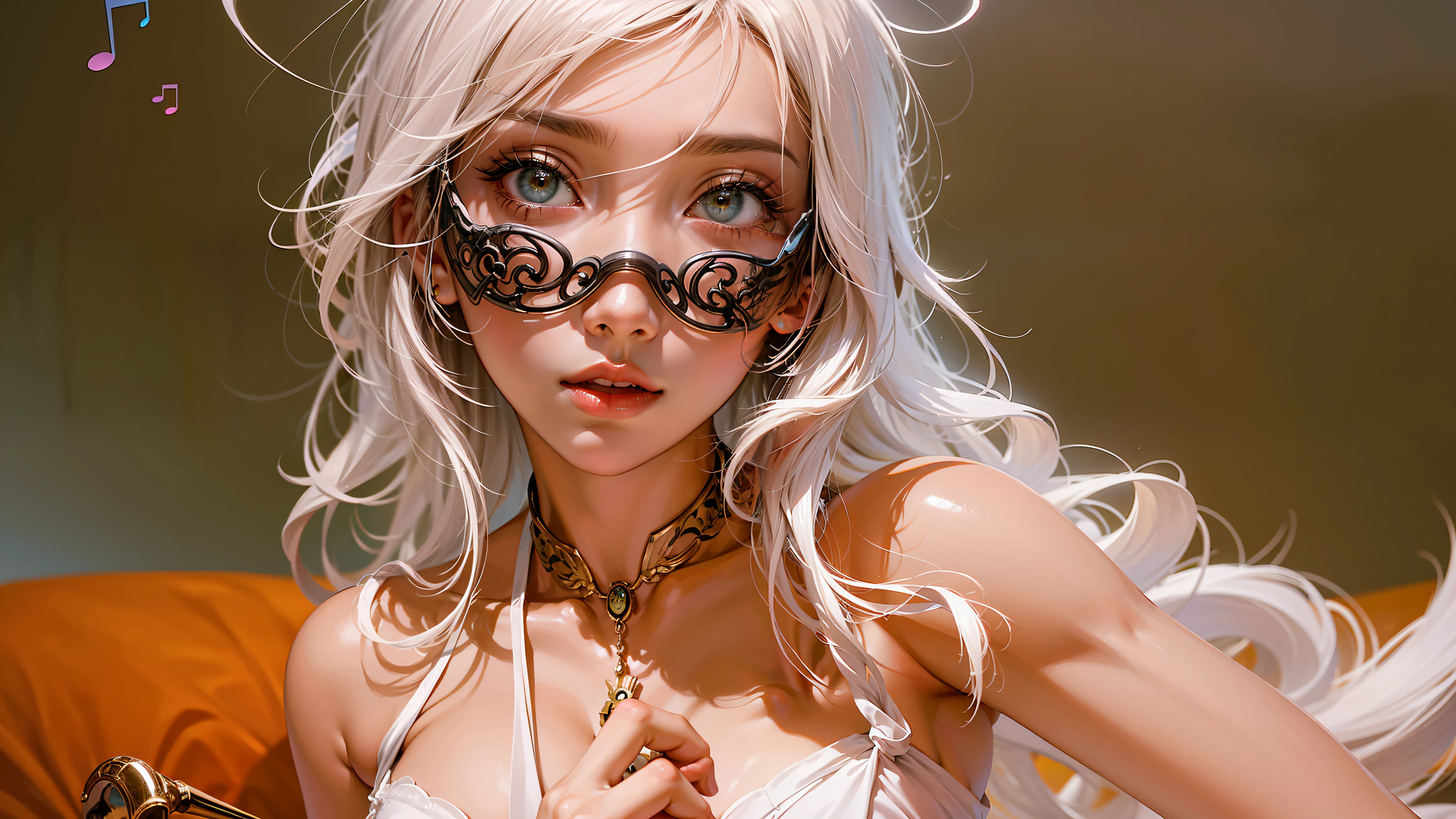 official art, unity 8k wallpaper, ultra detailed, beautiful and aesthetic, masterpiece, best quality, (zentangle, mandala, tangle, entangle), (fractal art:1.3) , 1girl, extremely detailed, dynamic angle, cowboyshot, the most beautiful form of chaos, elegant, a brutalist designed, vivid colours, romanticism, by james jean, roby dwi antono, ross tran, francis bacon, michal mraz, adrian ghenie, petra cortright, gerhard richter, takato yamamoto, ashley wood, atmospheric, ecstasy of musical notes, streaming musical notes visible
