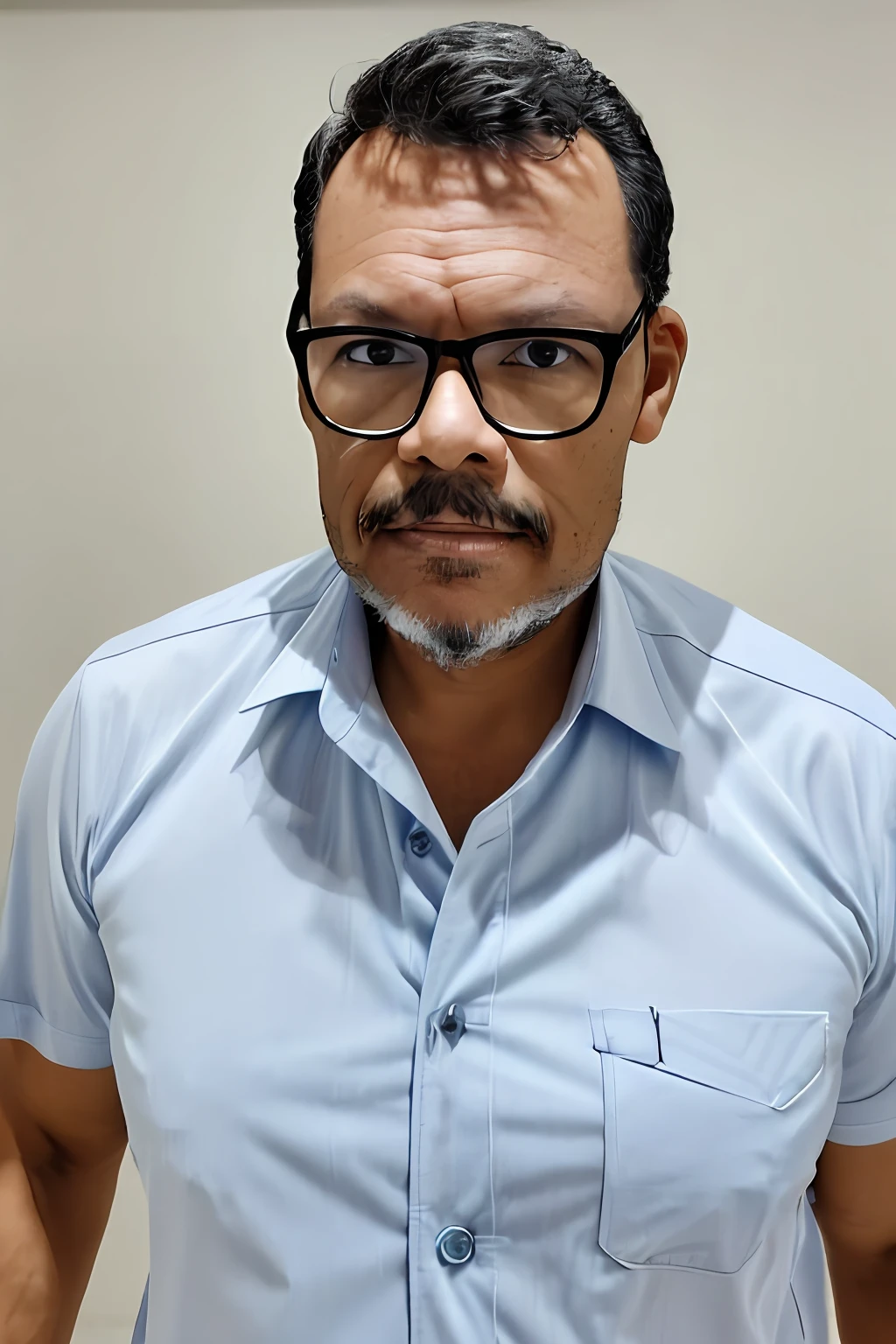 guttonerdreliberate1, retrato frontal de um homem de 48 anos, graves, bespectacled, com (((barba comprida))), olhos brilhantes castanhos escuros, rosto definido e detalhado, detailed skin with apparent pores, (((vestindo camisa social com gravata))). Photograph for documentation. fundo branco. Iluminacao de estudio. UHD realista. fotografia profissional