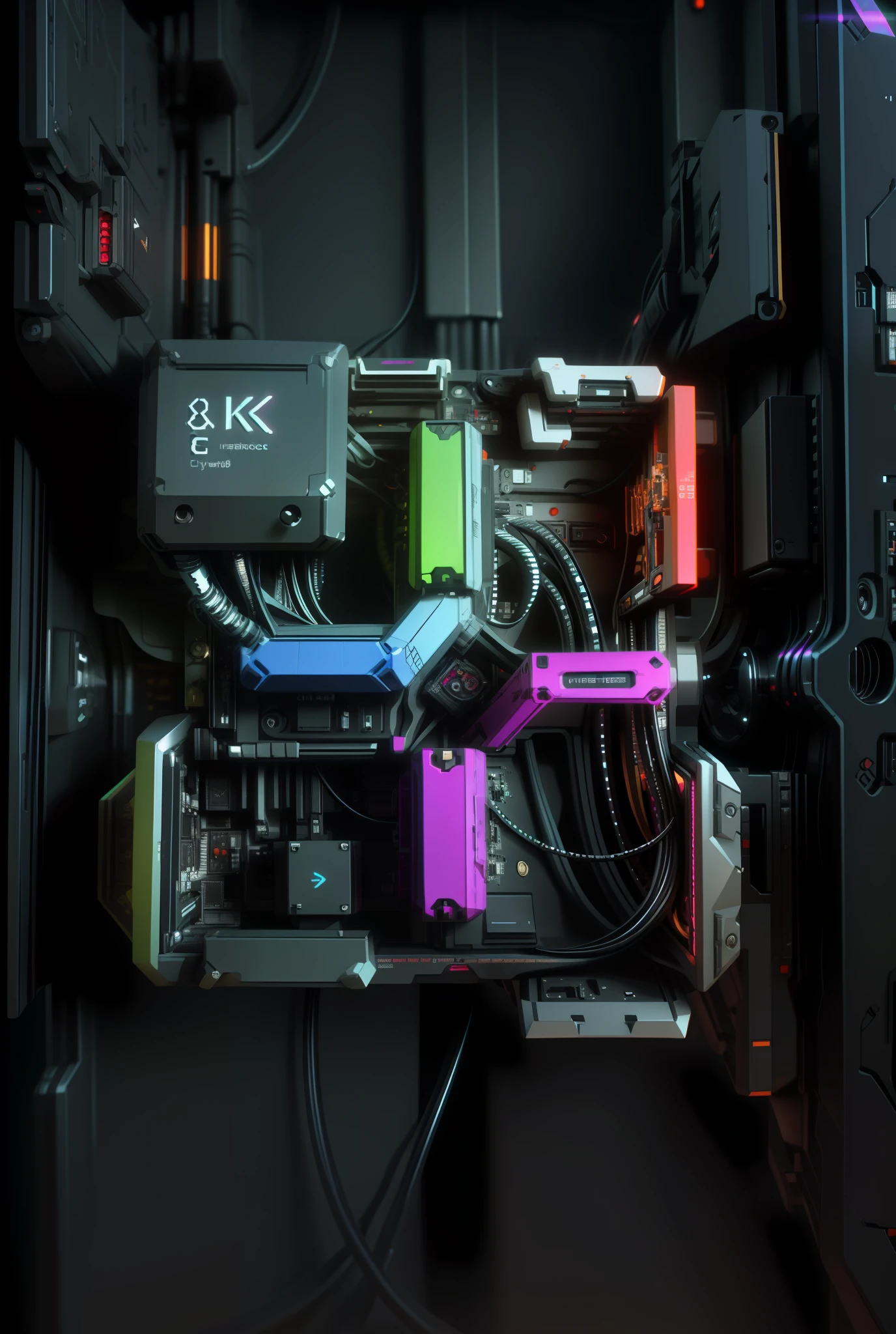 nft pass there is a close up of a computer motherboard with a keyboard, iridescent cybernetic processor, 8k computer render, octagon render 8k, 3d 8k octan render, a cpu with human brains, high detail 8 k render, high detail 8k render, colorful redshift render, 8k render, 8 k render