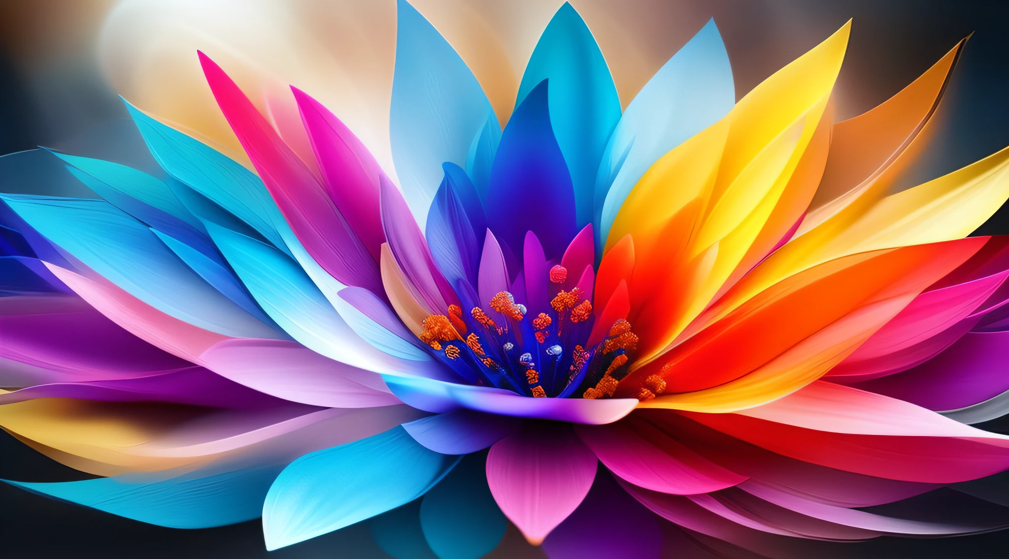 an abstract flower made of colors and elements, Elemental Flowers, cinema, polaroid, lots of light