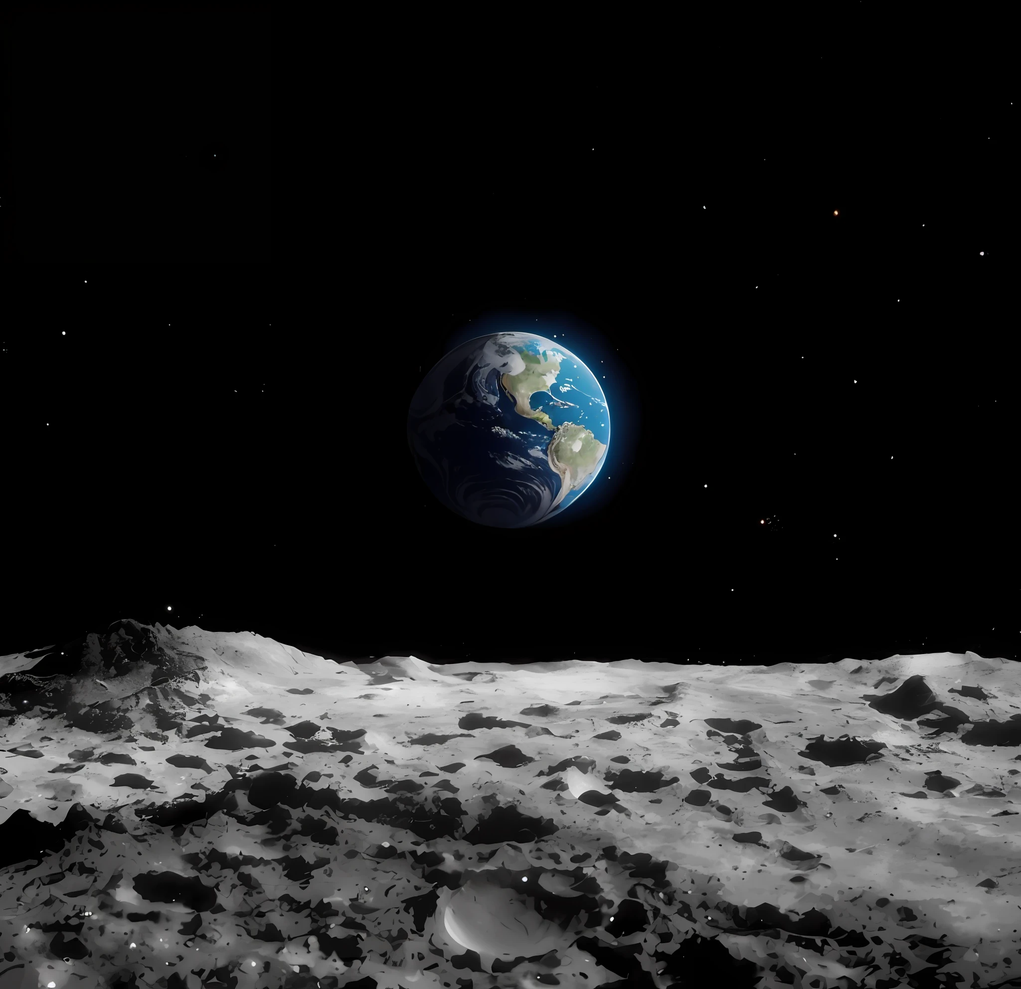 a view of the earth from the moon's surface, with earth in the background, moon surface background, earth in the background, moon surface, earth in foreground, earth in the foreground, approaching earth, earth in space,ultra high resolution, clear focus, super detailed, natural light, cinematic photo tinting, William  Mortensen,shot on canon EOS 5D  MARK iv,style ---ar---16:9- , --auto --s2