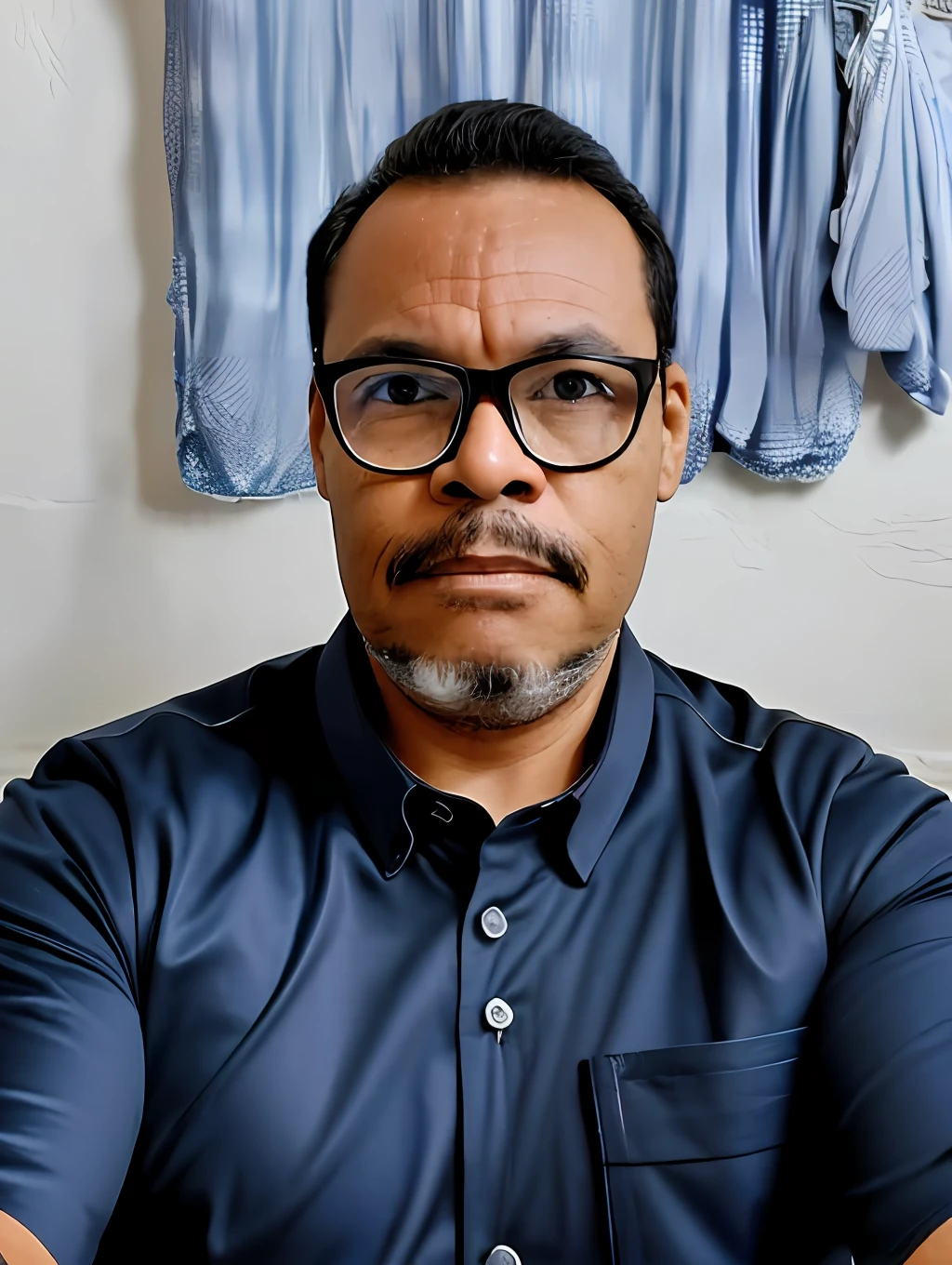 guttonerdvision6, Portrait of a 48-year-old man wearing glasses, serious countenance, com (((Barba de lenhador))), olhos brilhantes castanhos escuros, rosto definido e detalhado, detailed skin with apparent pores, (((vestindo camisa social com gravata))). Photograph for documentation. fundo branco. Iluminacao de estudio. UHD realista. fotografia profissional, lente 50mm