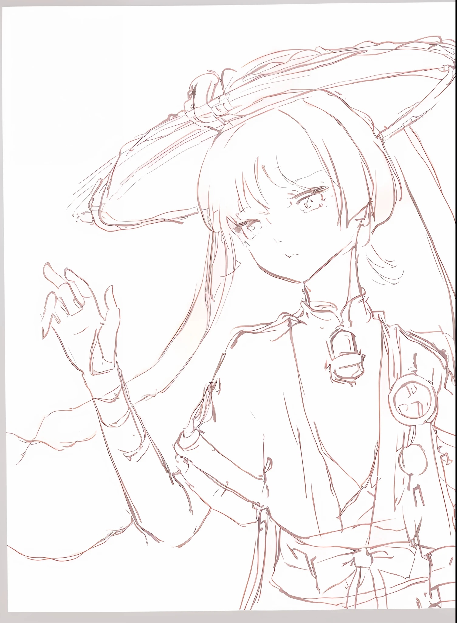 Clean anime silhouette，clean lineart，perfect lineart，，thick line art，Line sketch!!,Line sketch，beautiful line art，extremely fine ink lineart，Thick black line art，Simple line art