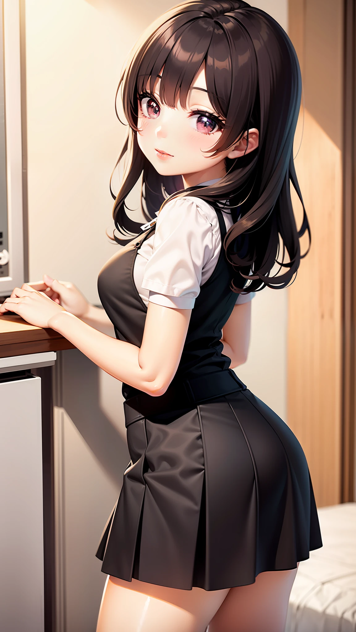 sorcerer mini-skirts pleatedskirt 1girl in Cute anime illustration