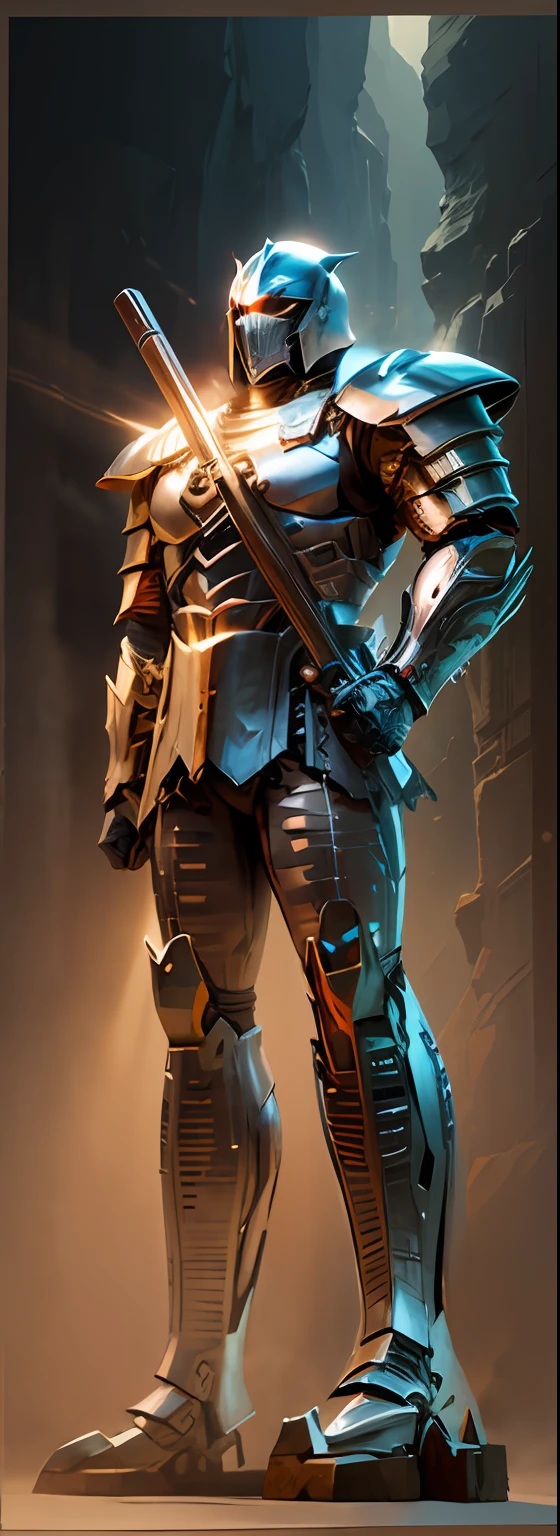armor, mask of steel, realistic, natural, hd, masterpiece, big , cliff wall, good lighting quality