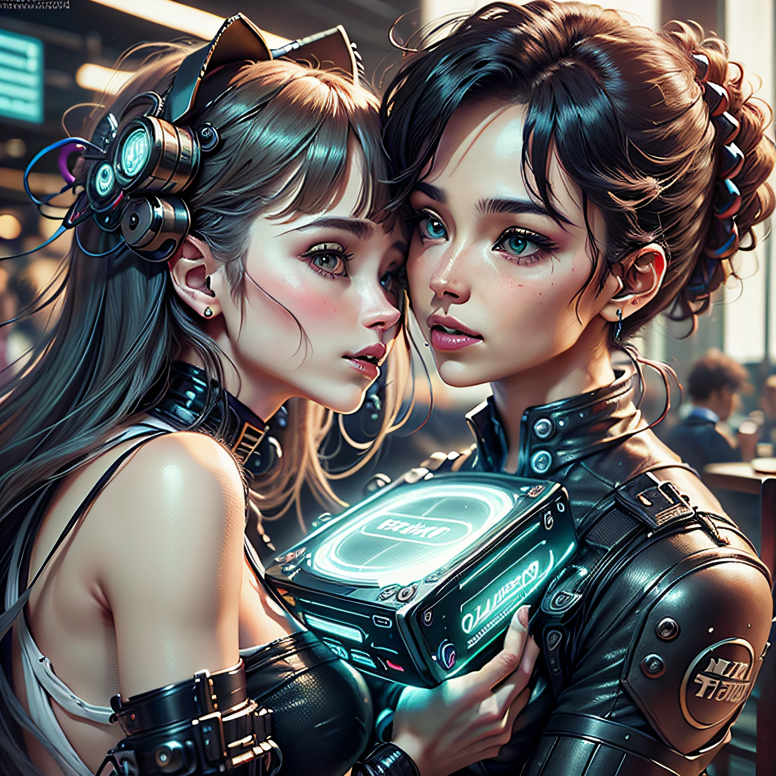 Homem e mulher Beijo (8k) (Ultra realista) (disco Rigid) (fantasia) (Tokio city ultra hard drive) ((casal)) (negros) ((melhor qualidade))
