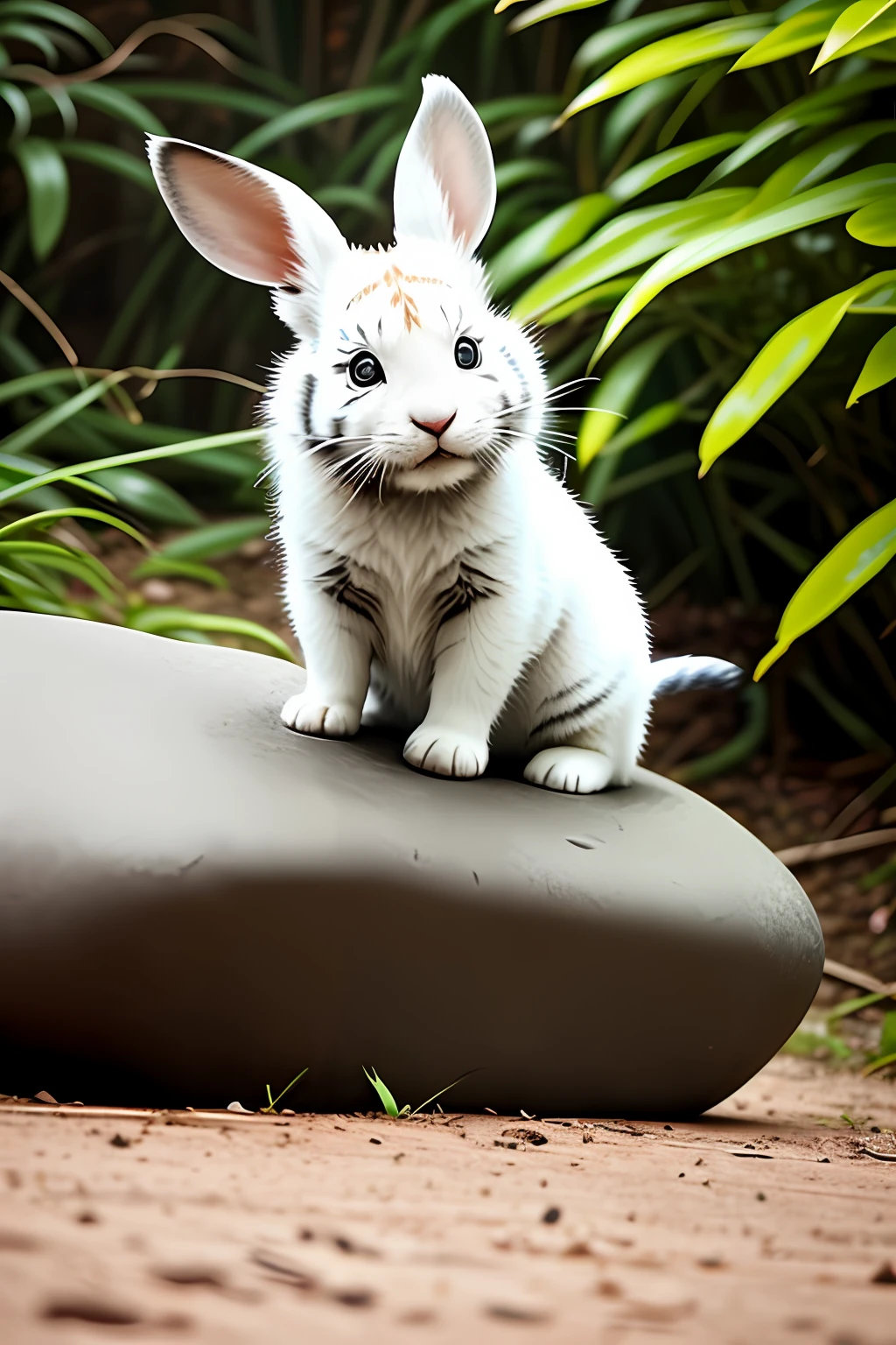 The little white rabbit was a tiger at first sight,Scared said:"I don't dare to be friends with you!”
Finish speaking,Just prepare to escape,But one didn't pay attention,Tripped, fell over a large rock,The legs are also broken,Lying on the ground and not getting up。