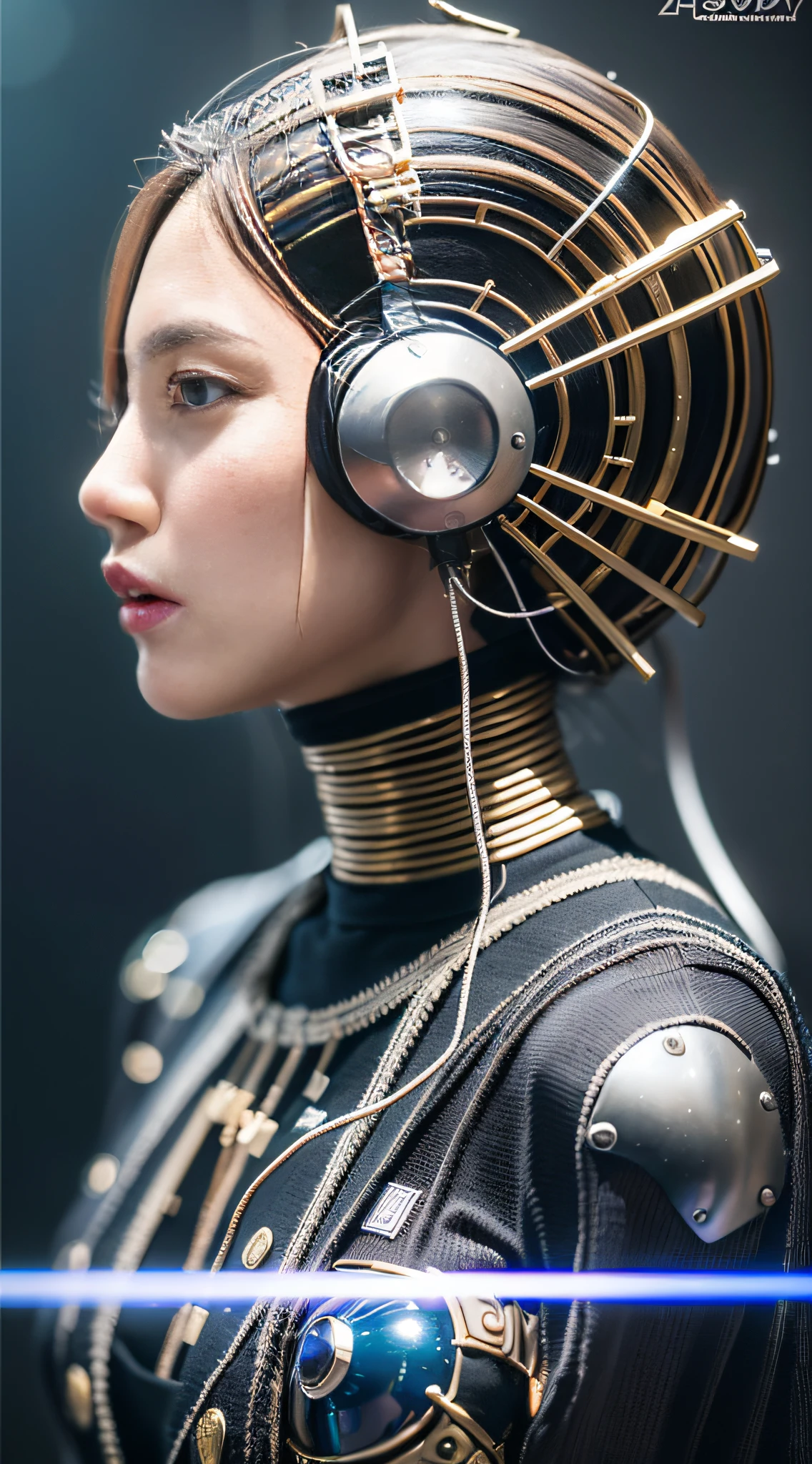 Intricate 3d rendering of highly detailed beautiful ceramic silhouette female robot face, robot, robot part, 150 mm, beautiful studio soft light, rim light, vibrant details, luxurious cyberpunk, lace, surreal, anatomy, facial muscles, cables wires, microchip, elegant, beautiful background, octane rendering, HR Giger style, 8k, best quality, masterpiece, illustration, very delicate and beautiful, very detailed, CG, unity, wallpaper , (fidelity, fidelity: 1.37), amazing, fine detail, masterpiece, best quality, official art, very detailed cg unity 8k wallpaper, absurd, unbelievably absurd, robot, silver helmet, full body