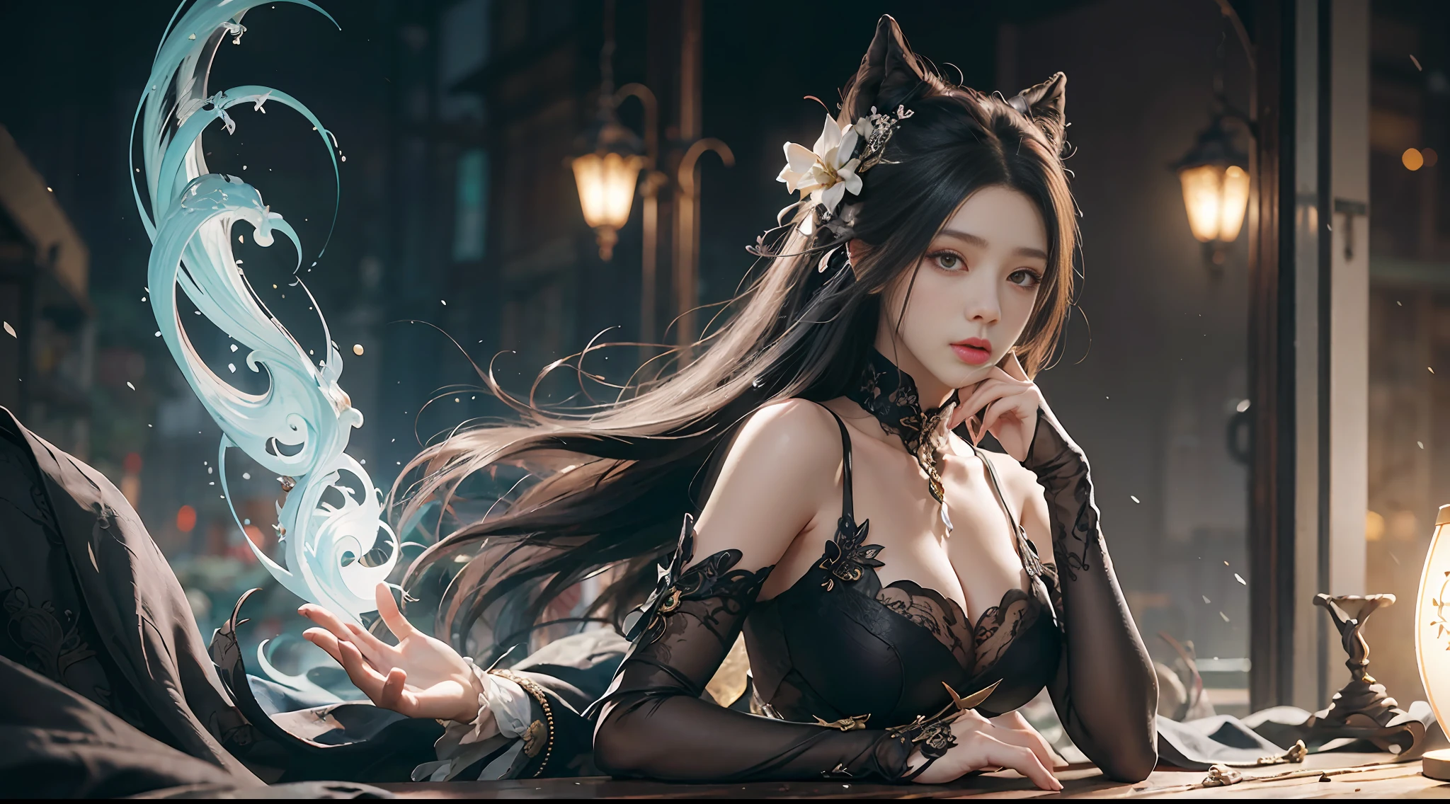 uma mulher em um vestido azul-prateado, Cheng Weipan Art Station, Sentido de Tecnologia Xiuxian, Beleza do Gelo e da Neve, Mangas de Gaze, Arte de Fantasia Detalhada, Arte de Personagem Impressionante, Exquisite Epic Character Art, Armadura Complexa Bonita, Maquinaria, Arte de Arte Extremamente Detalhada, detailed digital anime art, Artgerm on Art Station Pixiv, Garota de Armadura, Cocares e Joias Complicadas Pesadas e Requintadas, Nobre Senso de Alta Tecnologia, True God Sense of Déjà Vu,